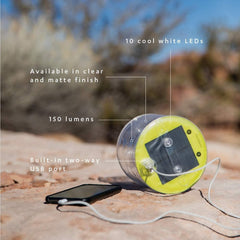 Luci Pro Outdoor 2.0: 150 Lumens, Usb-C Charging, Clear Finish + White Leds