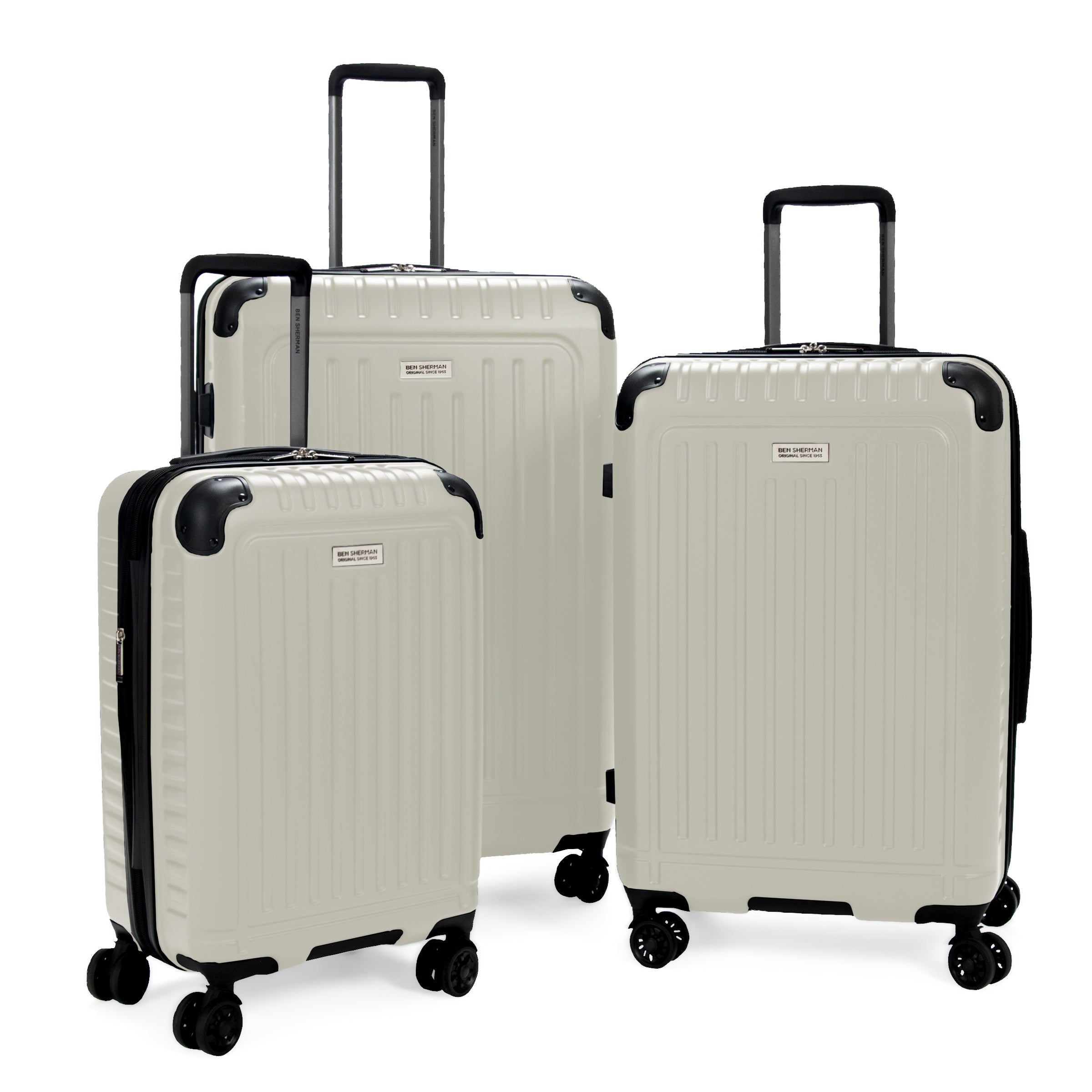 Nonstop New York 3 Piece Set (20 24 28) 4-Wheel Luggage Set + 2 Packing Cubes Black