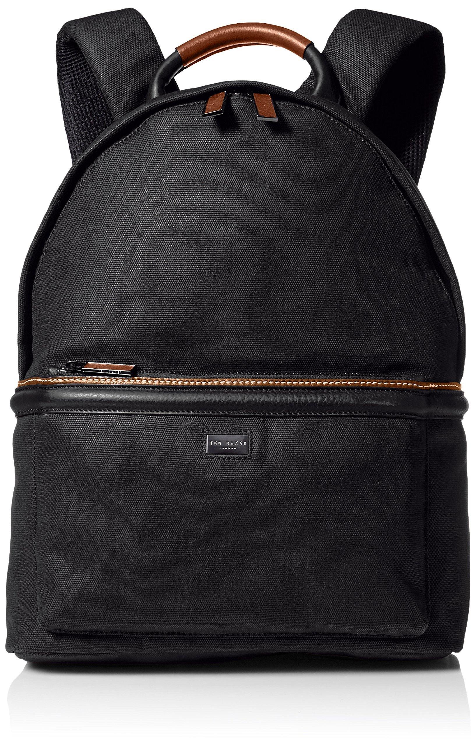 Ted Baker Men s Canvas and Leather Backpacks Black