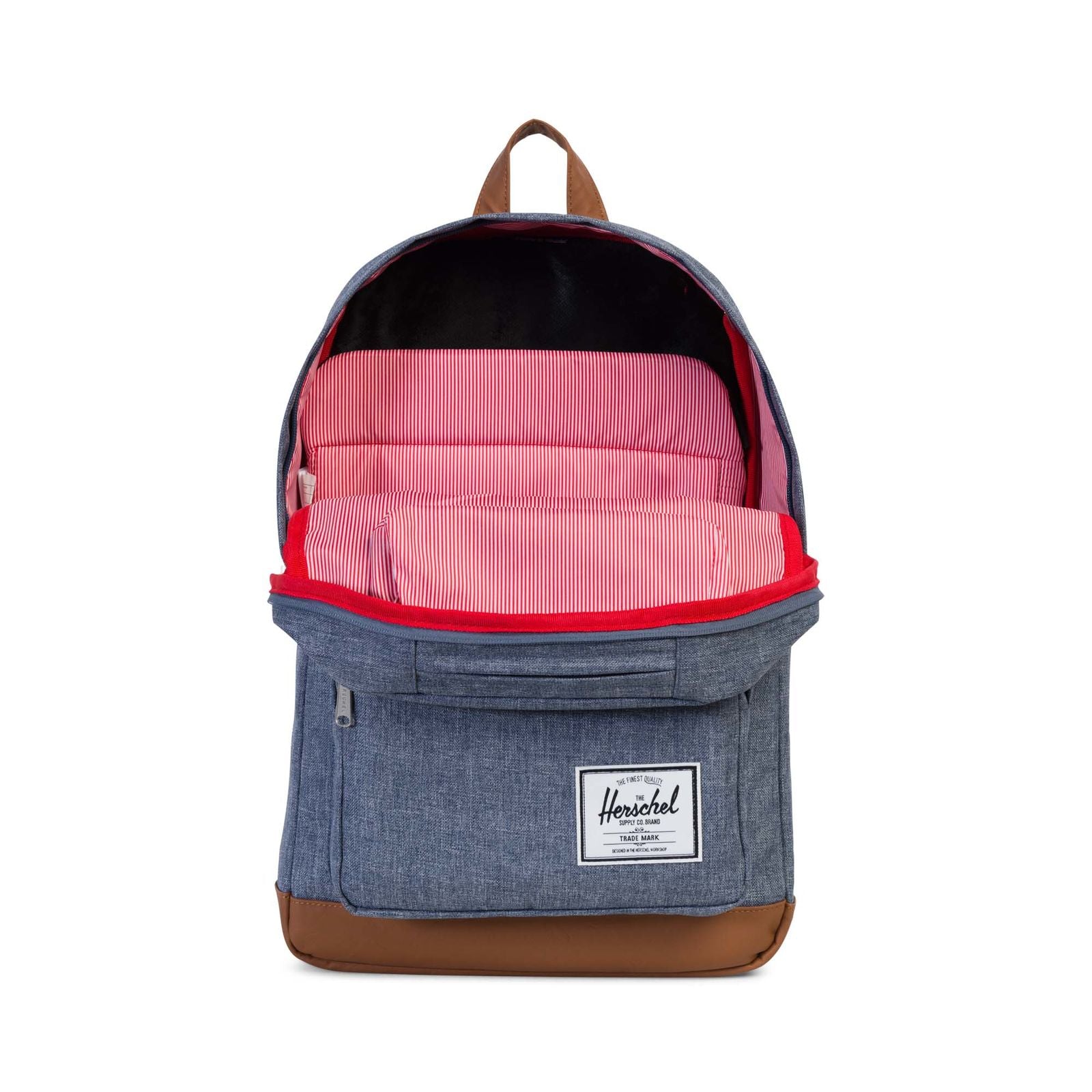 Dark Chambray Crosshatch/Tan Synthetic Leather