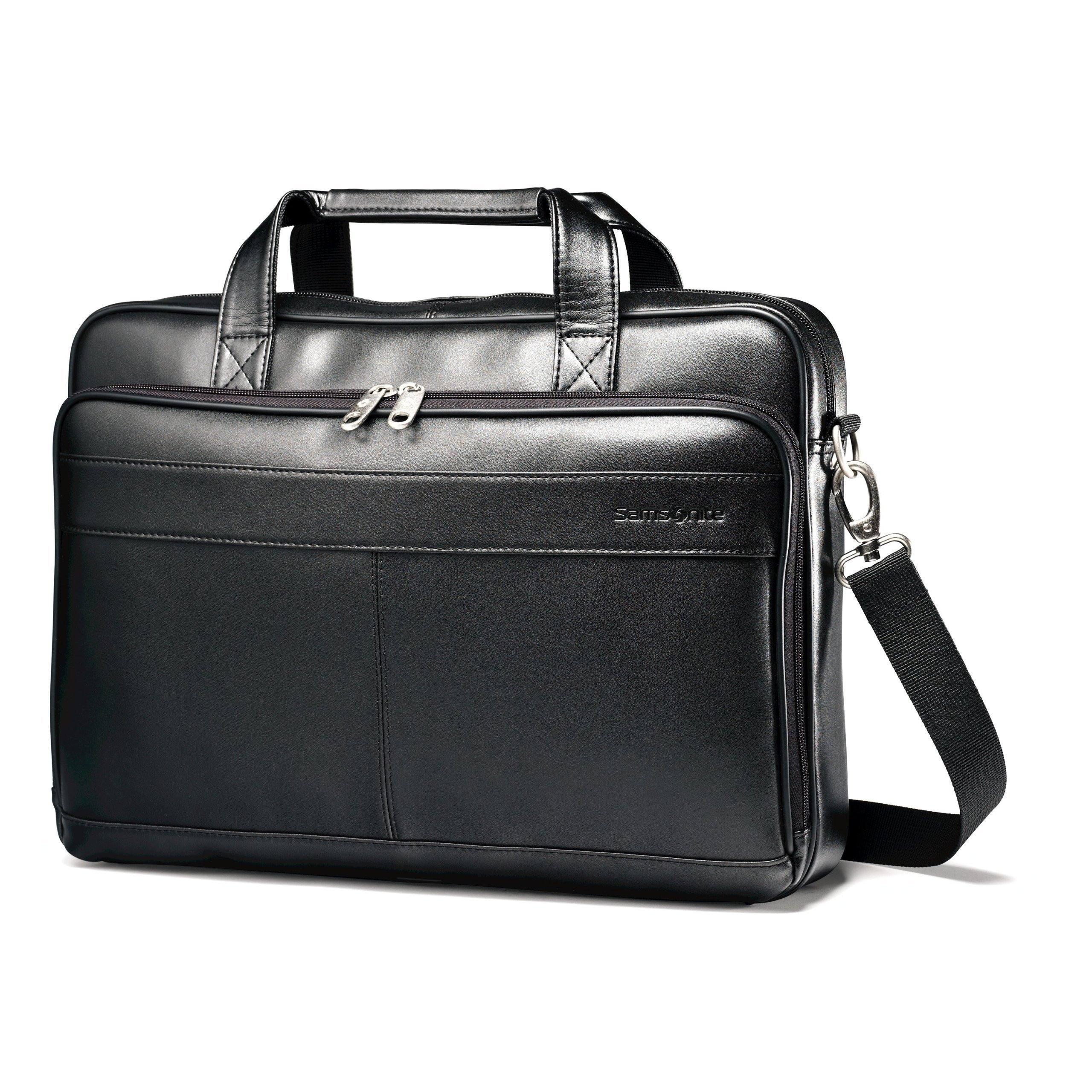 Samsonite Leather Slim Briefcase – Luggage Online1