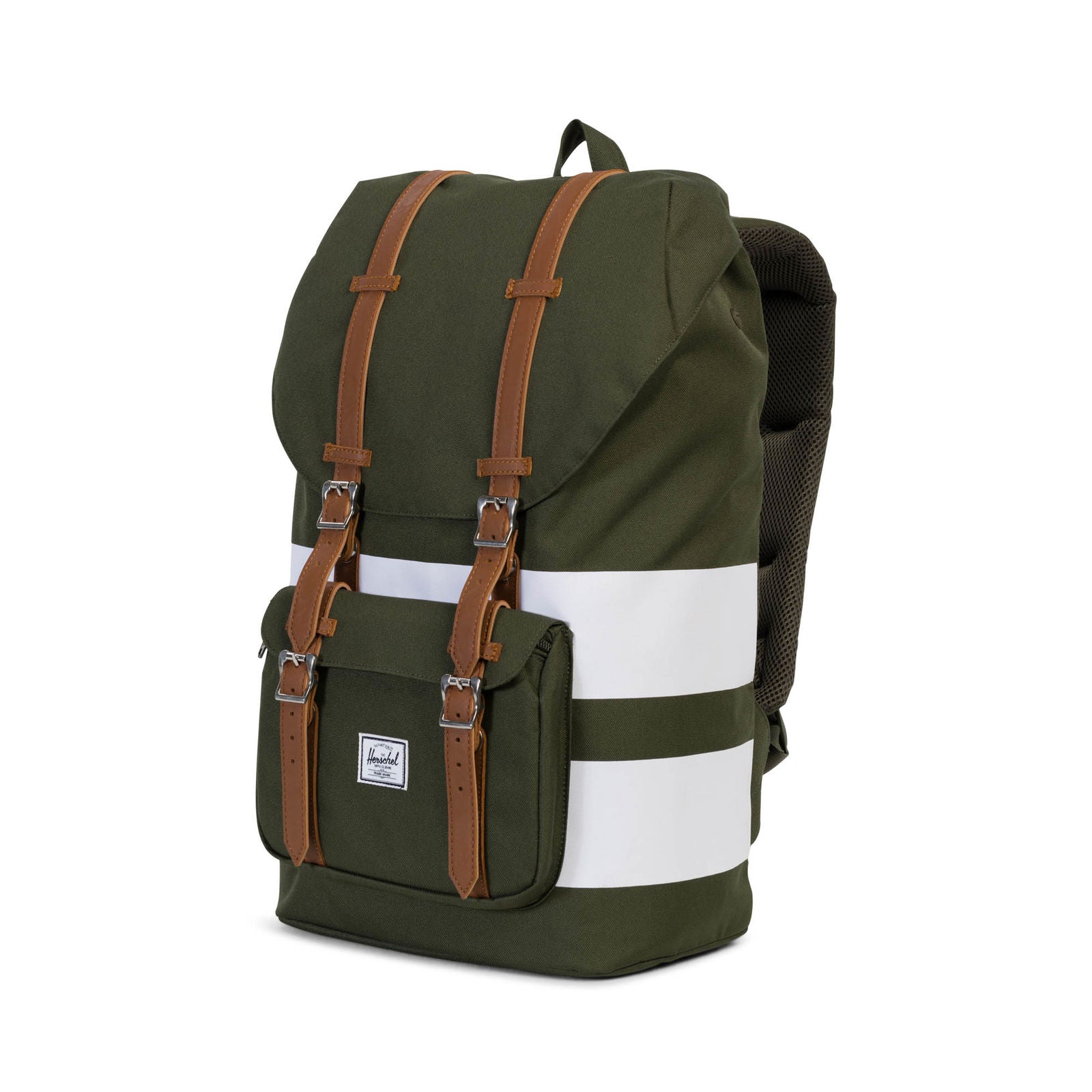 Forest Night/White Rugby Stripe/Tan Synthetic Leather