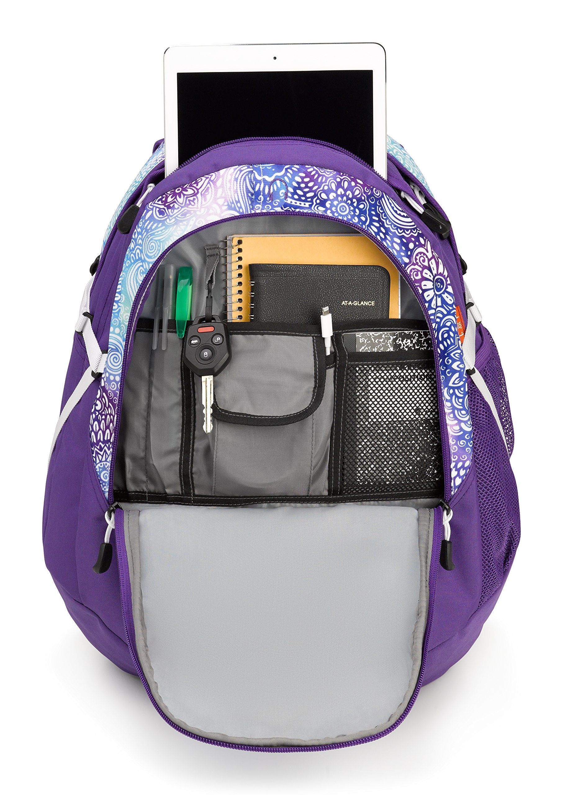 Flower Daze/Deep Purple/White