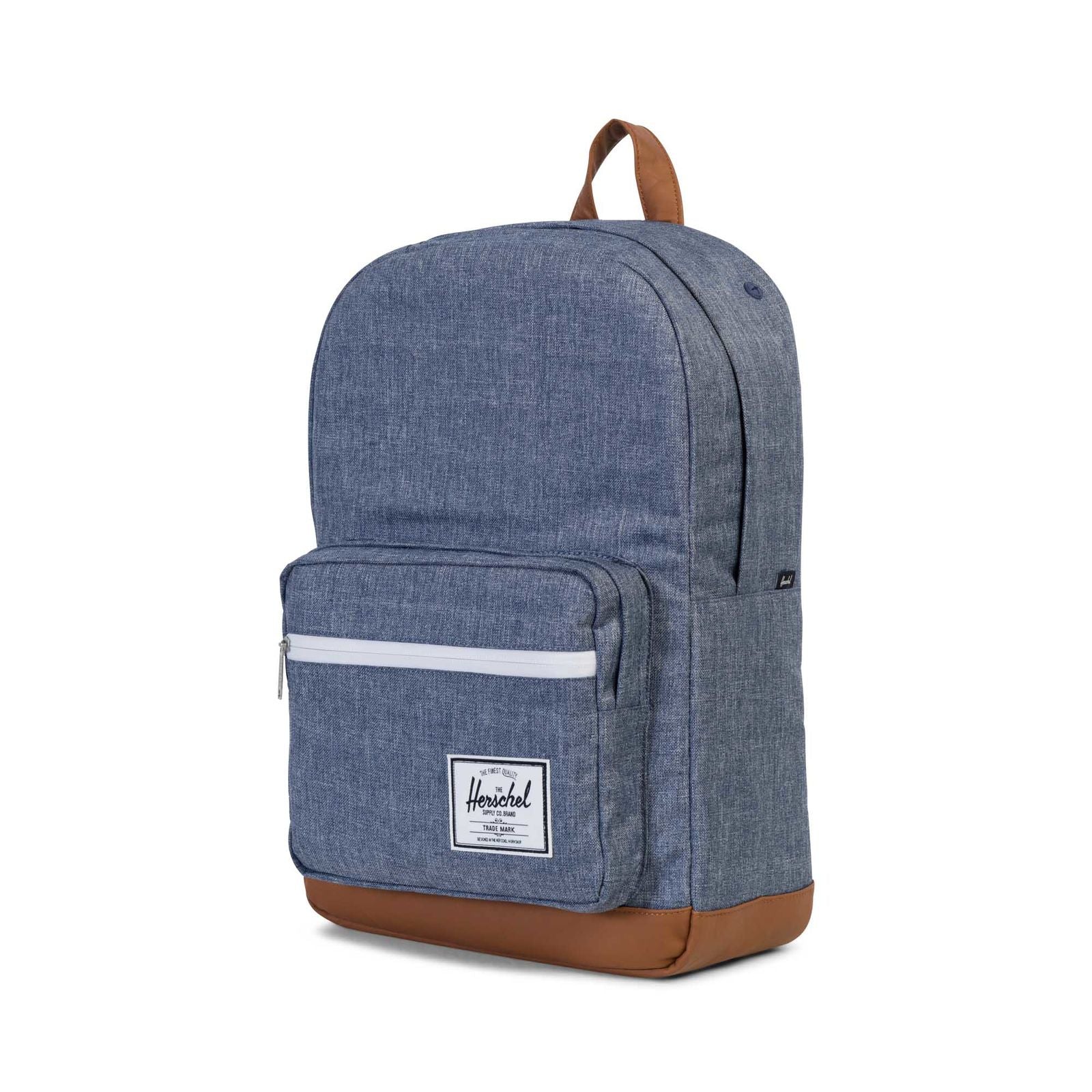 Dark Chambray Crosshatch/Tan Synthetic Leather