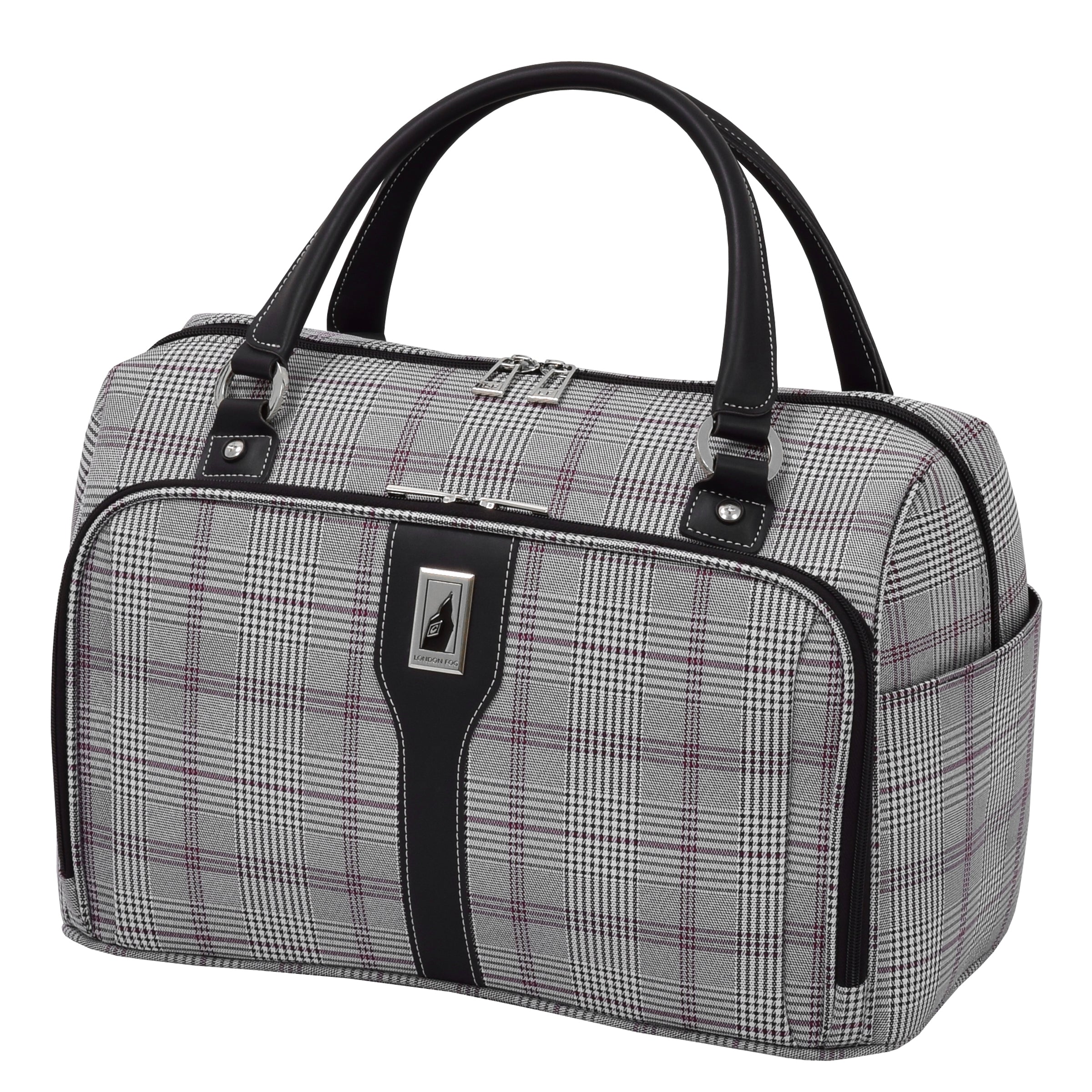 Grey/Burgundy Glen Plaid