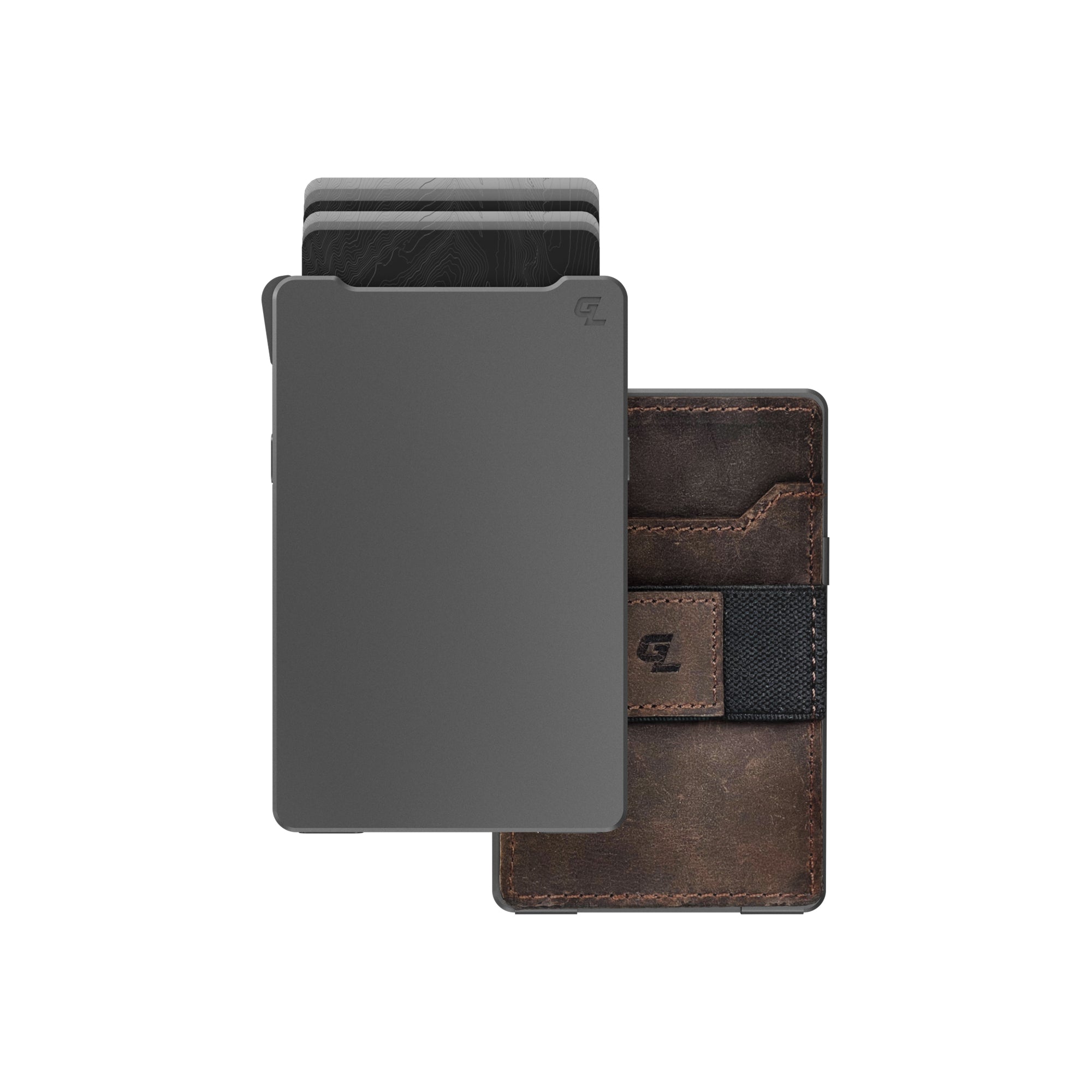 Gun Metal Brown Leather