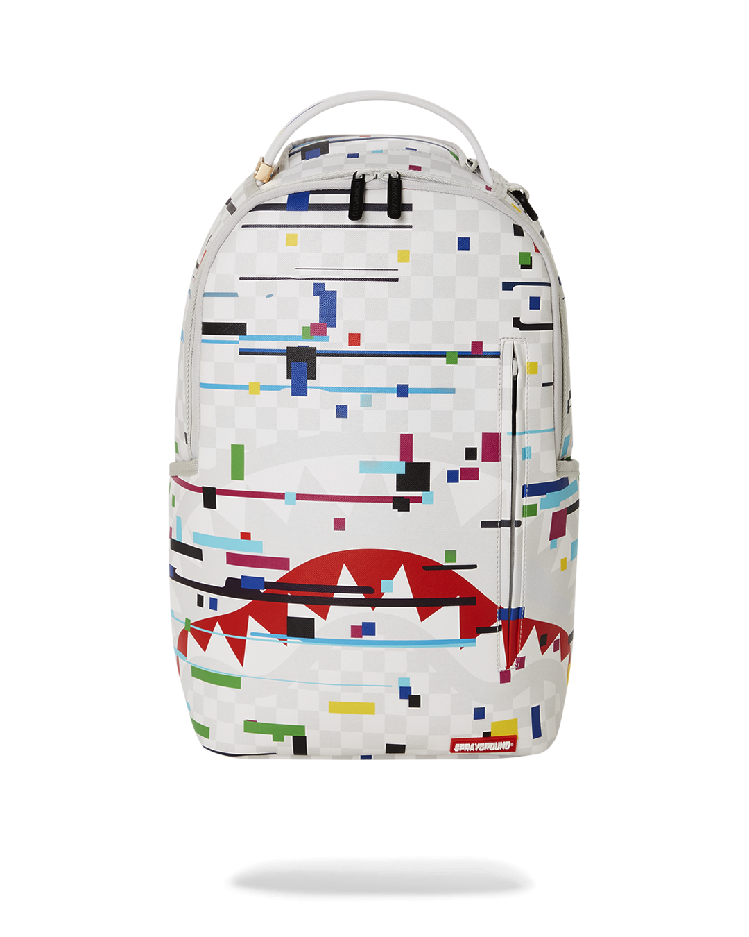 Glitch White Check