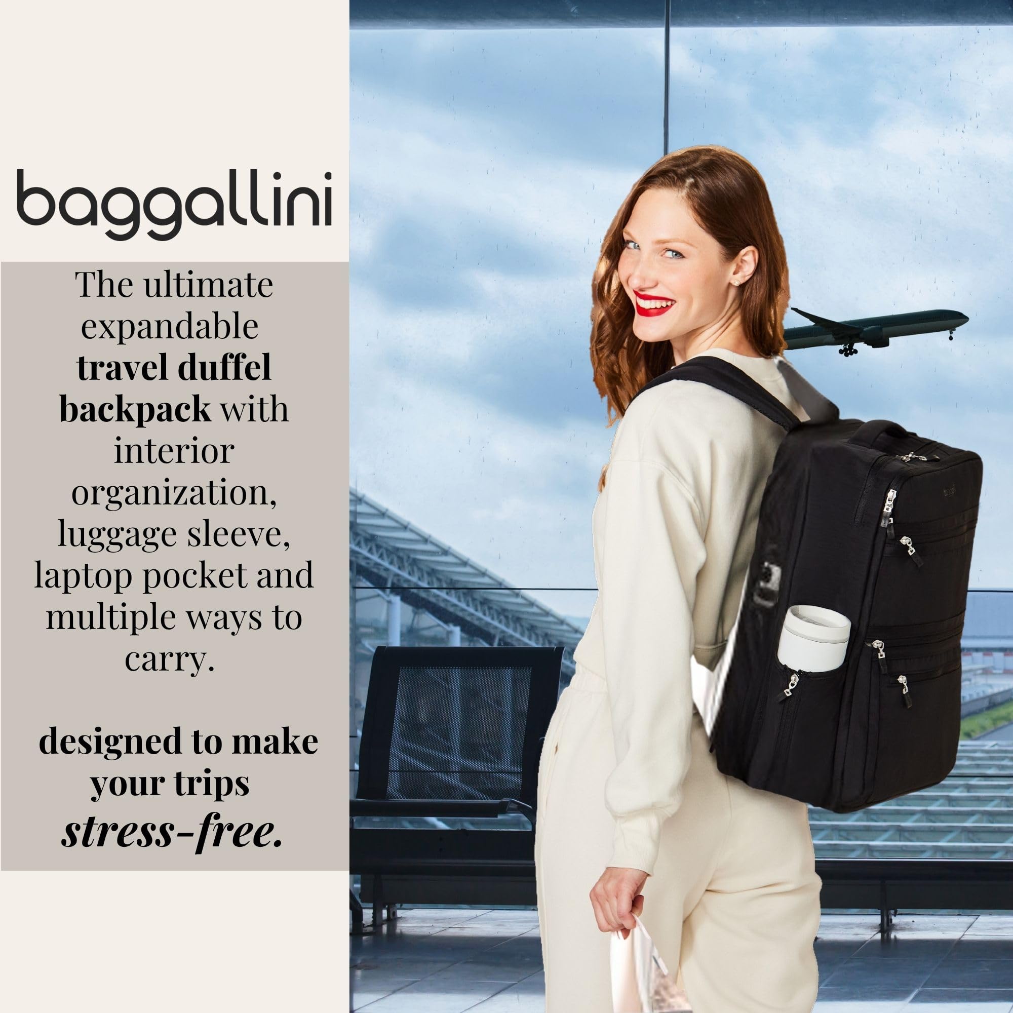 Baggallini Modern Convertible Travel Backpack Thyme