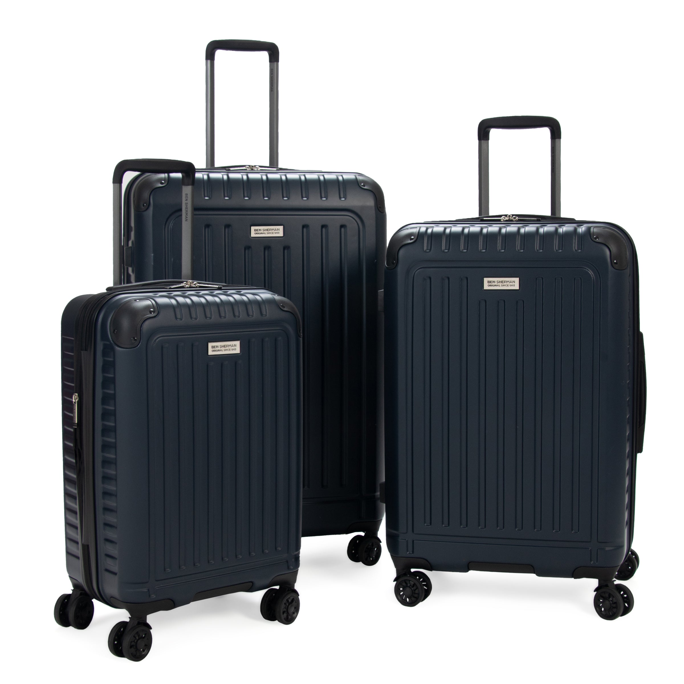 Nonstop New York 3 Piece Set (20 24 28) 4-Wheel Luggage Set + 2 Packing Cubes Black