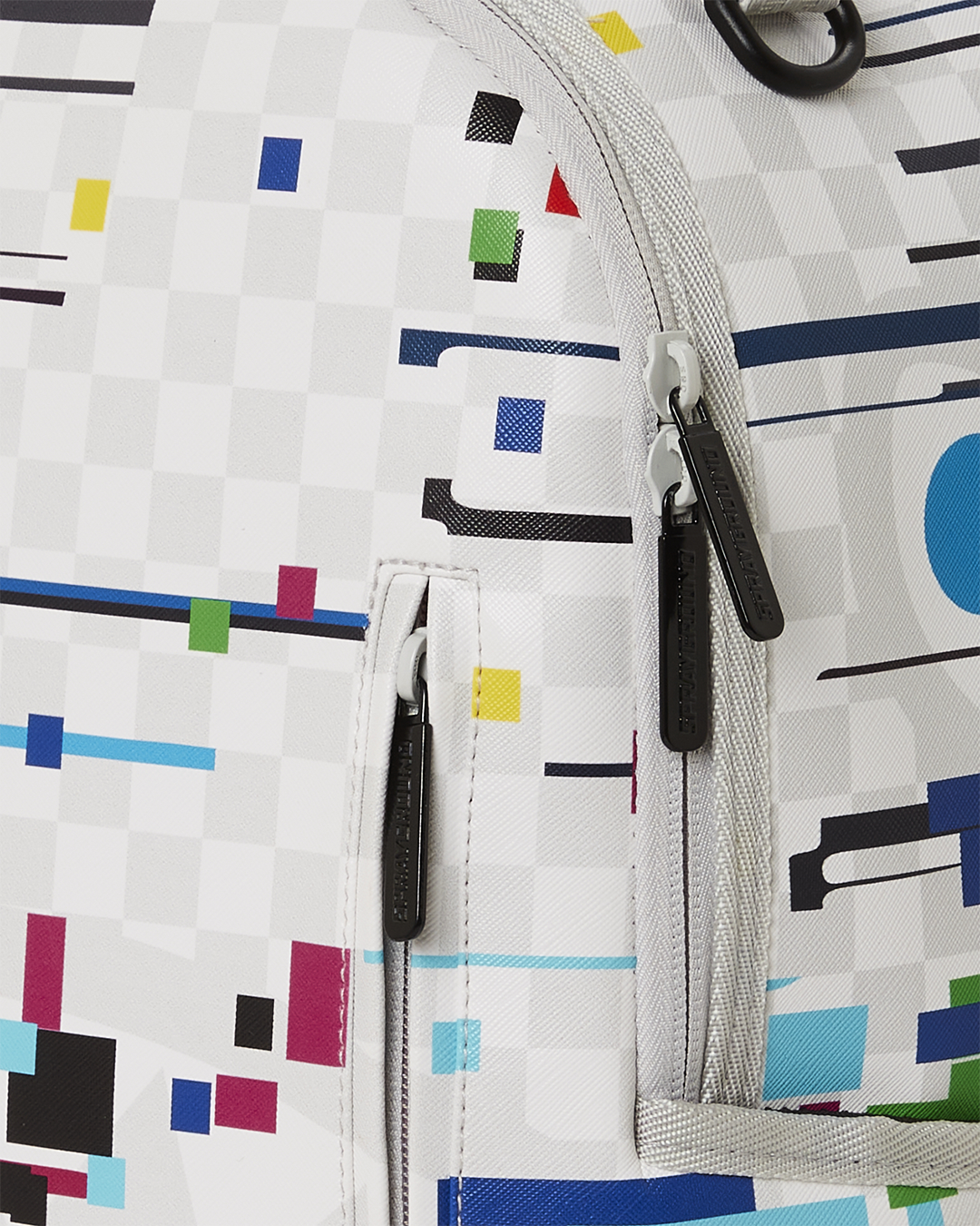 Glitch White Check
