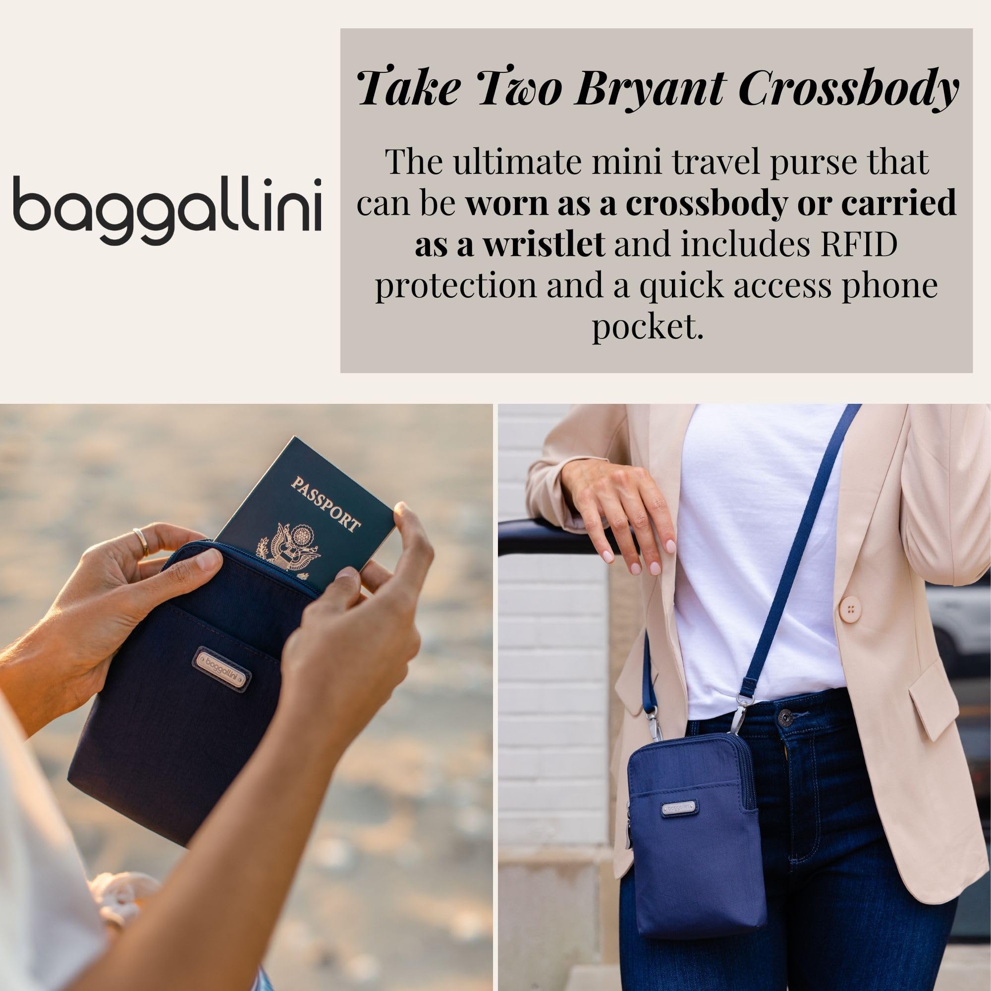 Baggallini The New Classic Collection Take Two RFID Bryant Crossbody – Luggage Online