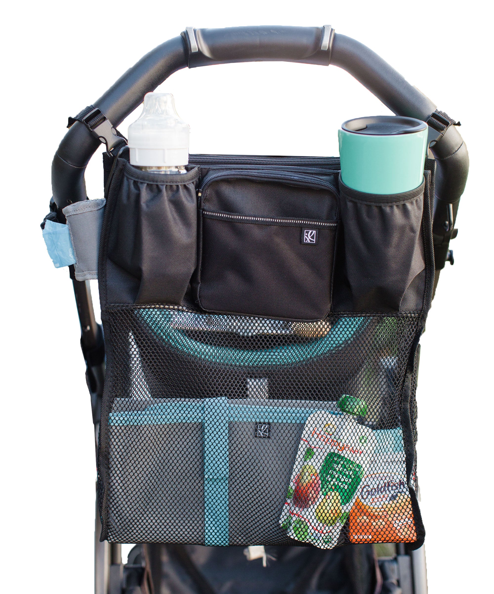 jl childress double stroller organizer J L Childress Disney Baby Cups N Cargo Stroller Organizer