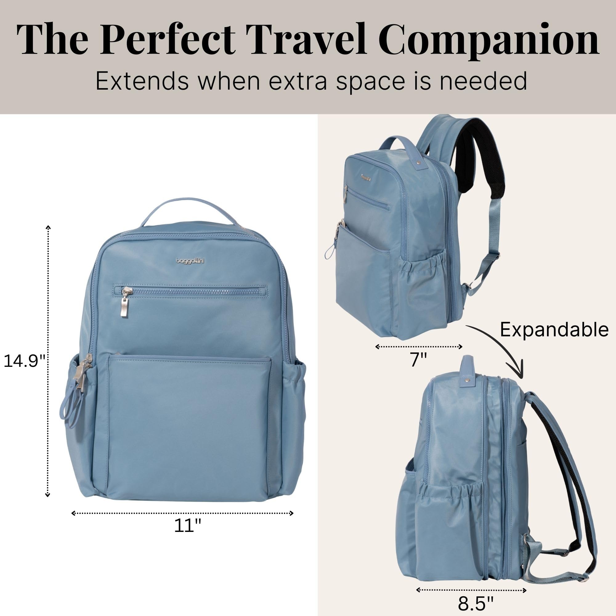 baggallini tribeca expandable laptop backpack Baggallini Tribeca Expandable Laptop Backpack – Luggage Online