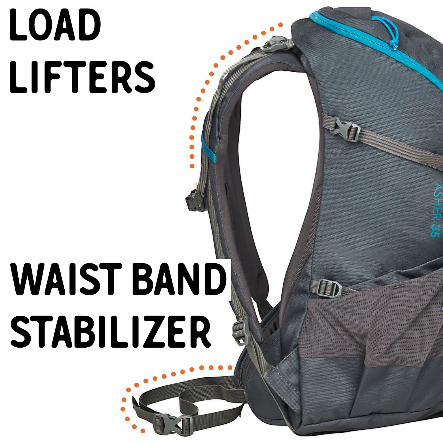kelty asher 35 backpack Kelty Asher 35L Backpack Winter Moss/Dill