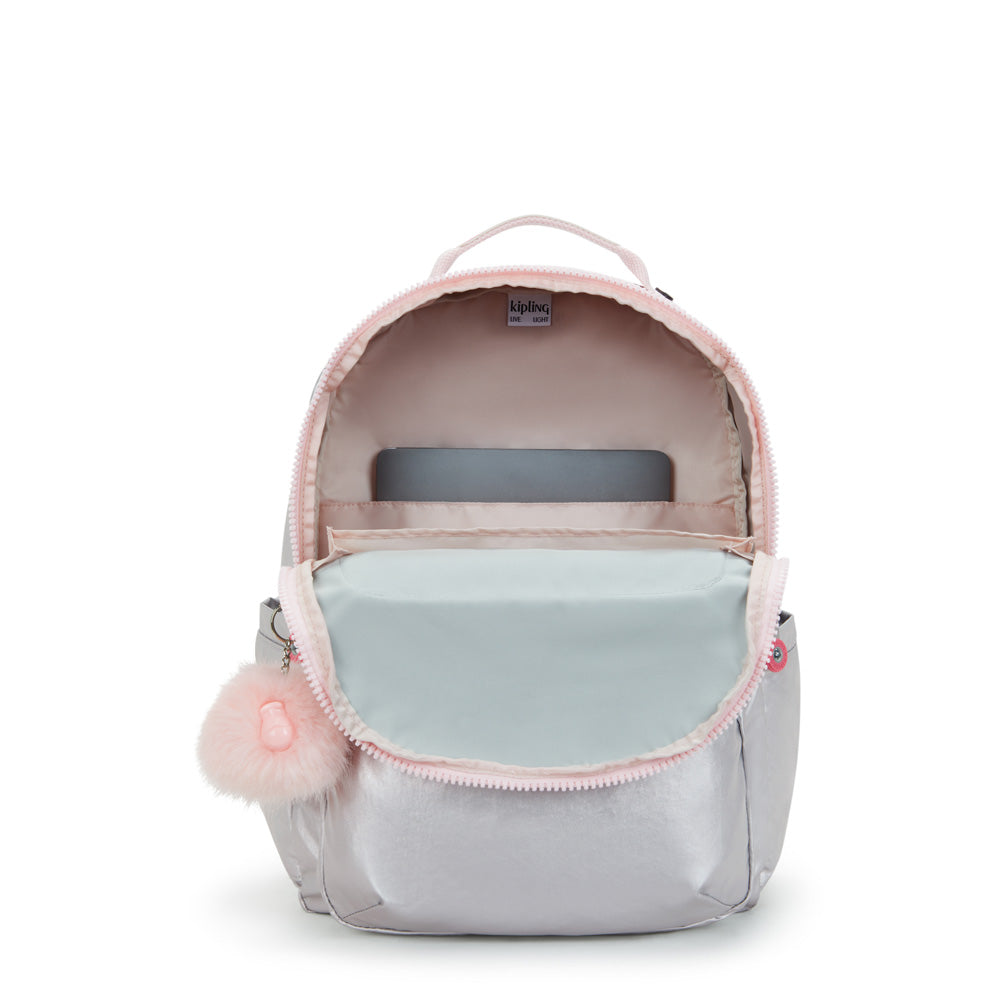 Kipling Zaino Seoul Go Per Laptop - Versione Small, Nylon Resistente All'Acqua, Fioritura D'Acqua, 0.5 Kg