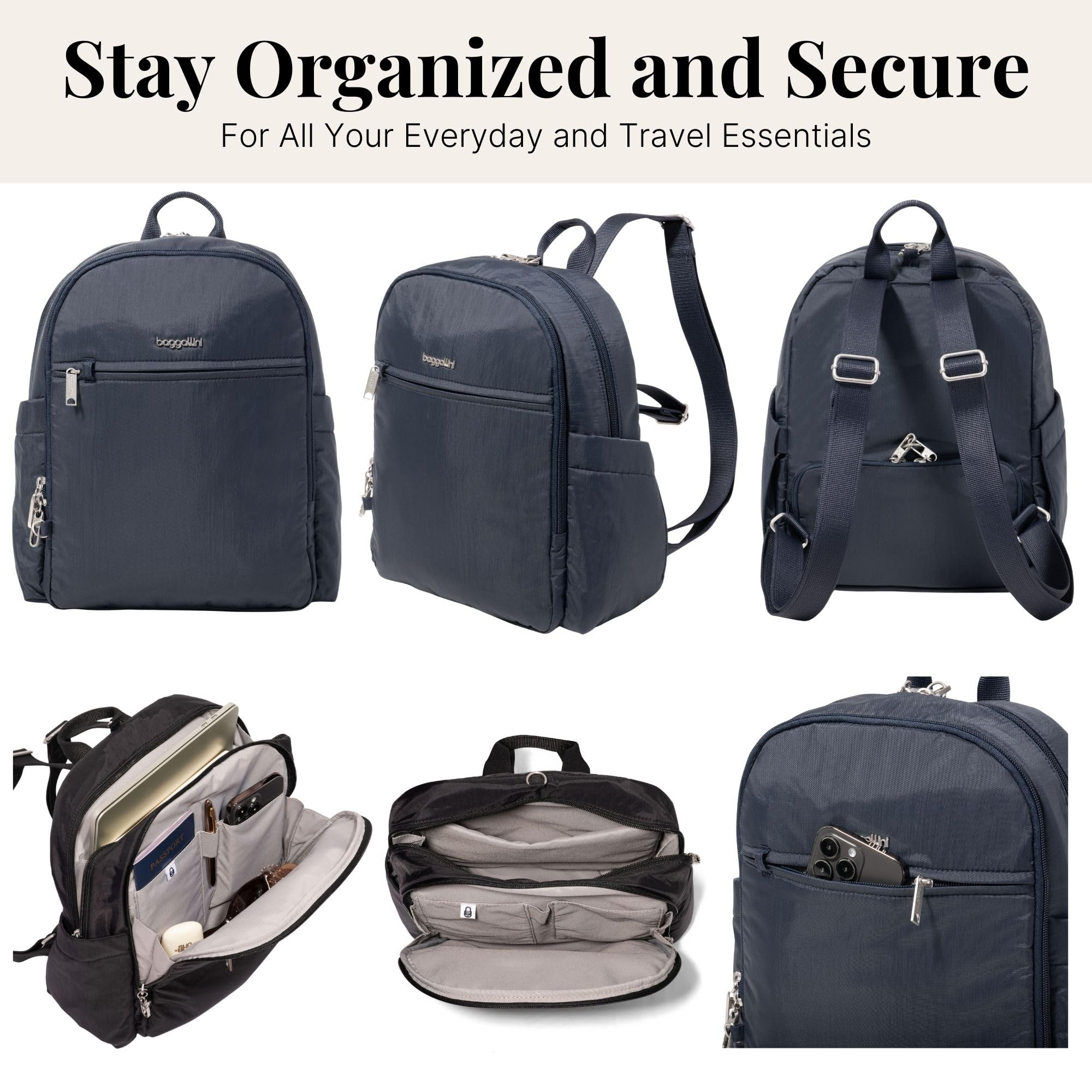 Baggallini Securtex Anti-Theft Getaway Backpack