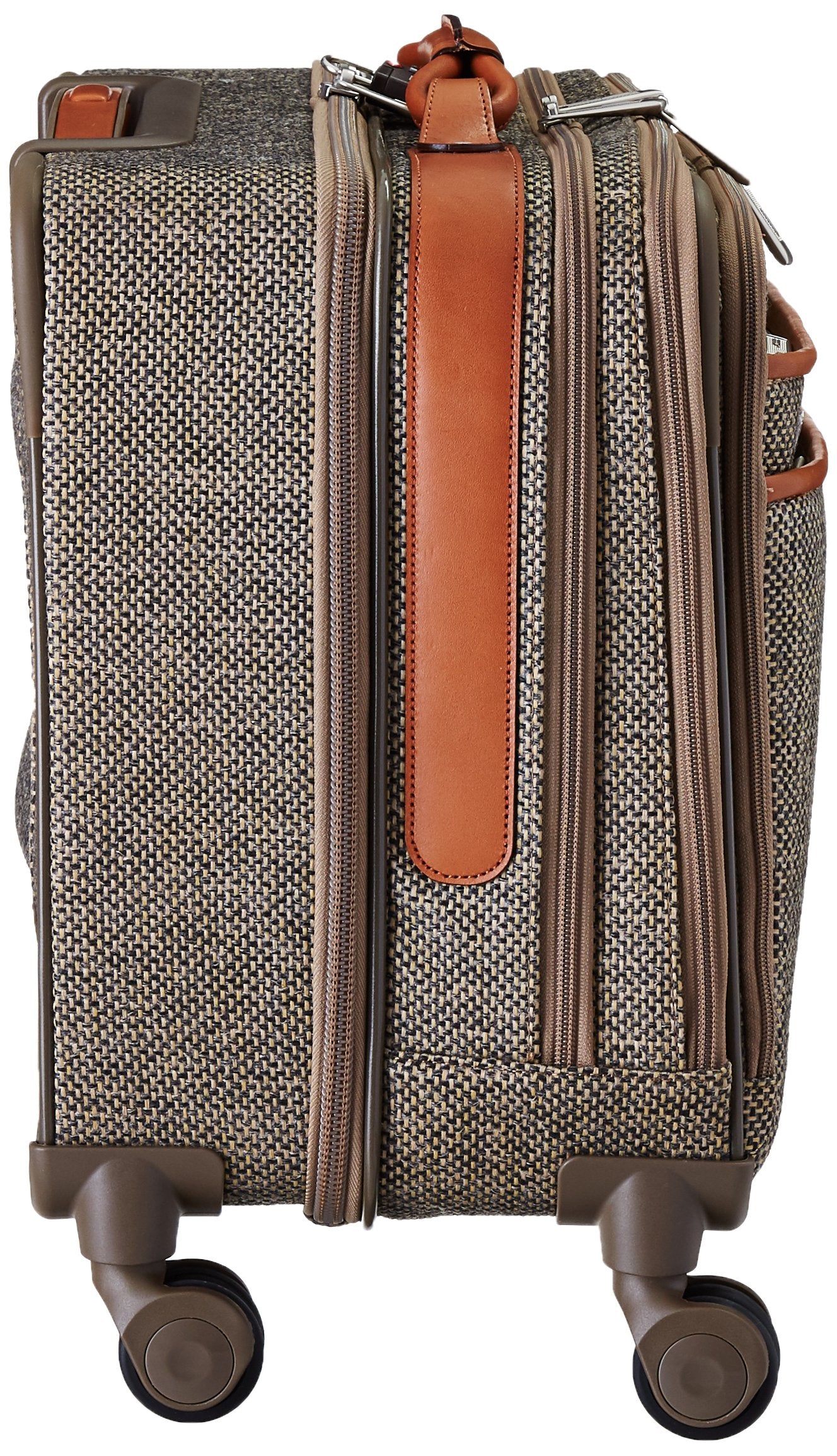 Vintage 24'' Hartmann Tweed Leather Suitcase Wheeled Luggage