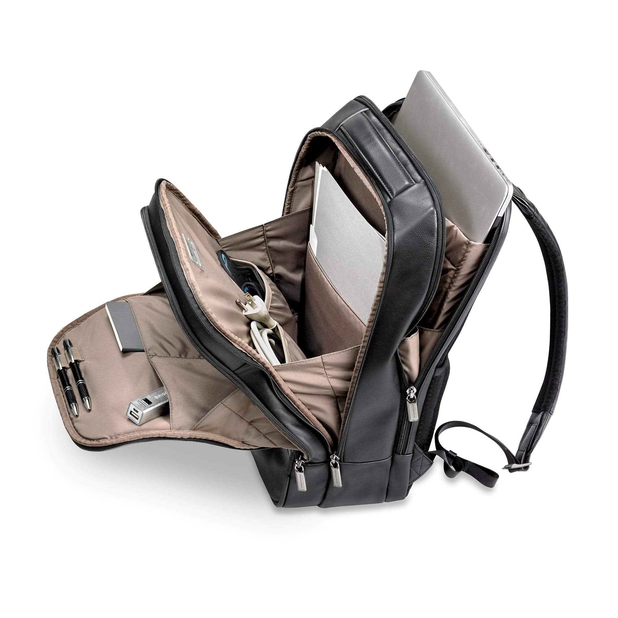 briggs and riley medium leather backpack Briggs & Riley @work Leather Medium Backpack – Luggage Online