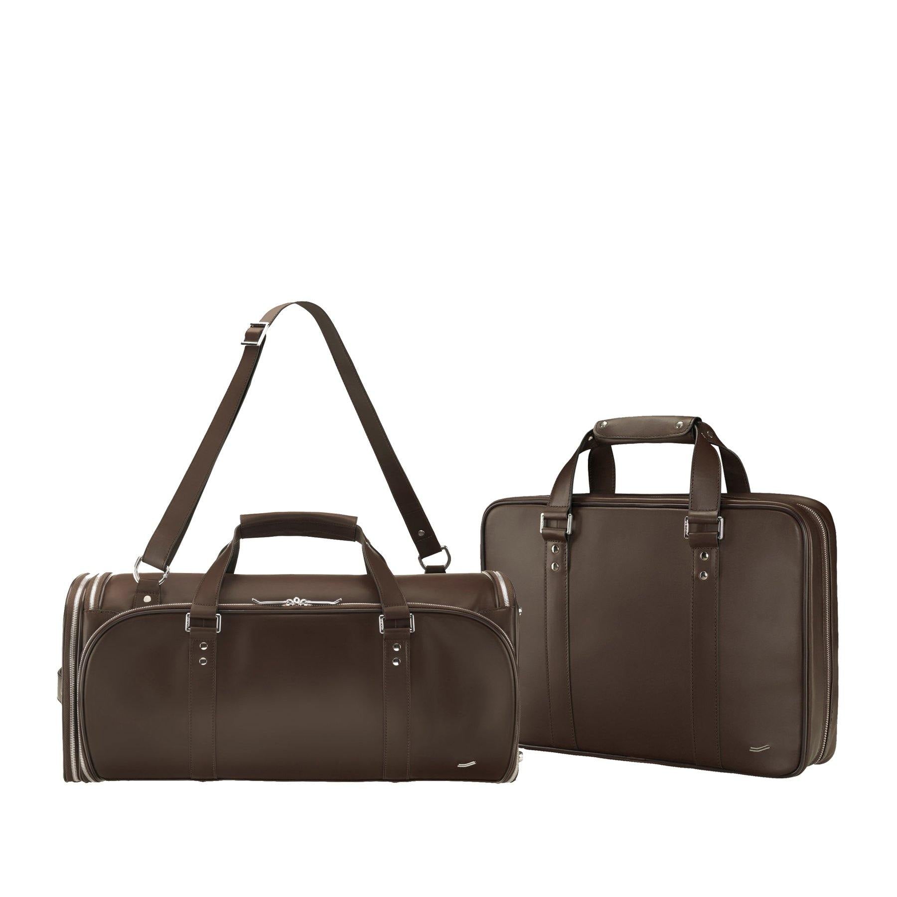 Vocier 2 Piece Travel Set Leather Travel Bag Leather Briefcase