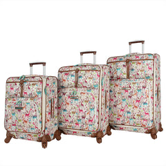 Lily Bloom Giraffe Park 3Pc Softside Expandable Spinner Set (20/24/28)