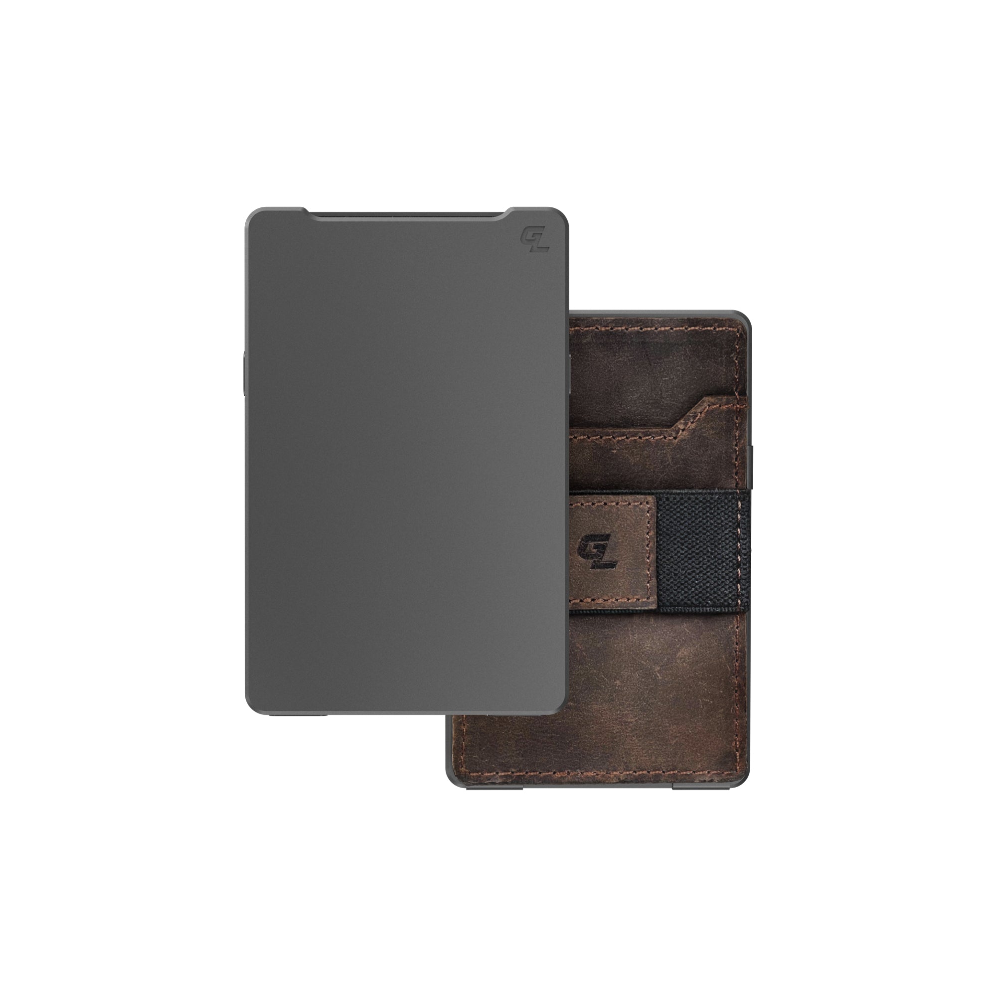 Gun Metal Brown Leather
