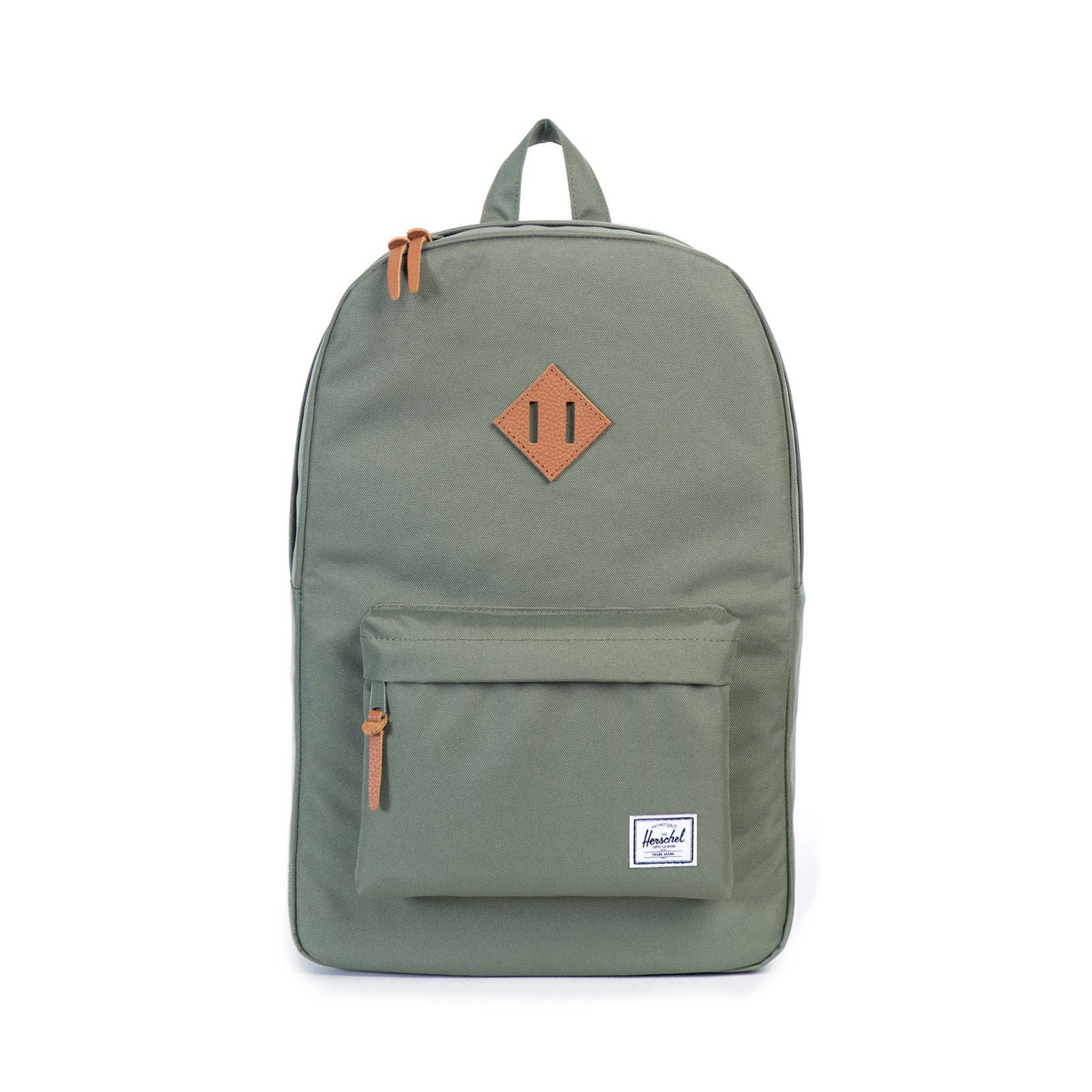 Deep Lichen Green/Tan Pebbled Leather