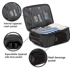 high sierra wheeled underseat suitcase carry-on travel tote bag black High Sierra Endeavor Wheeled Underseat Carry-On – Luggage Online