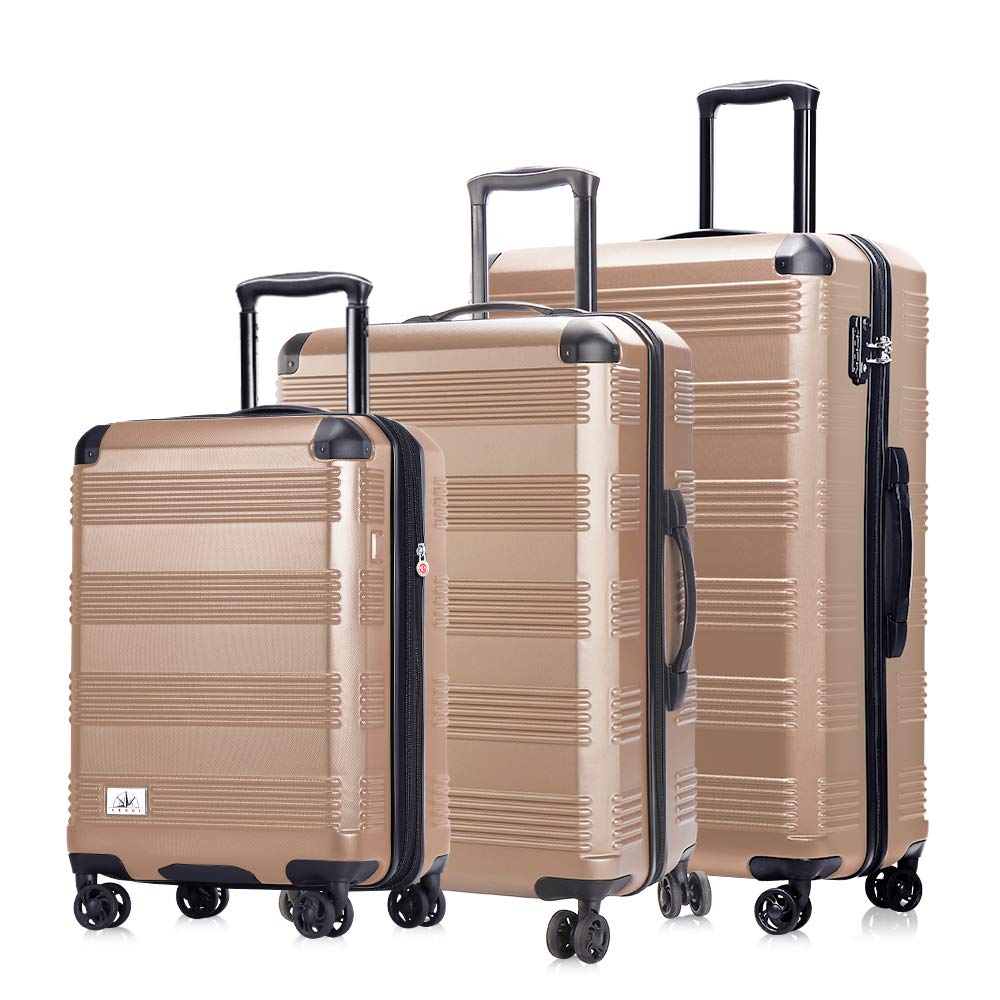 Verdi Luggage 3Pc Hardside Spinner Set 20 24 28 Gold 20 24 28