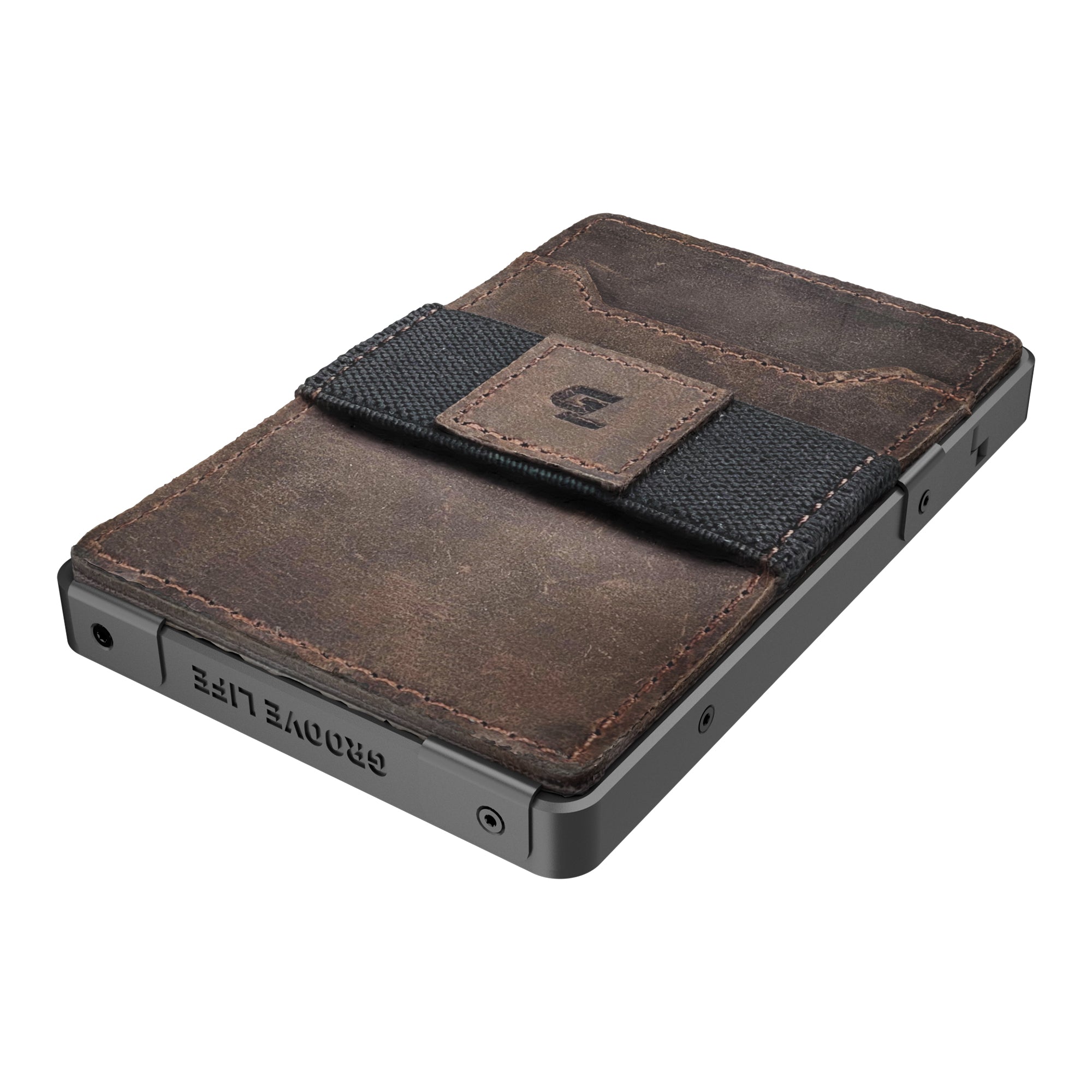 Gun Metal Brown Leather