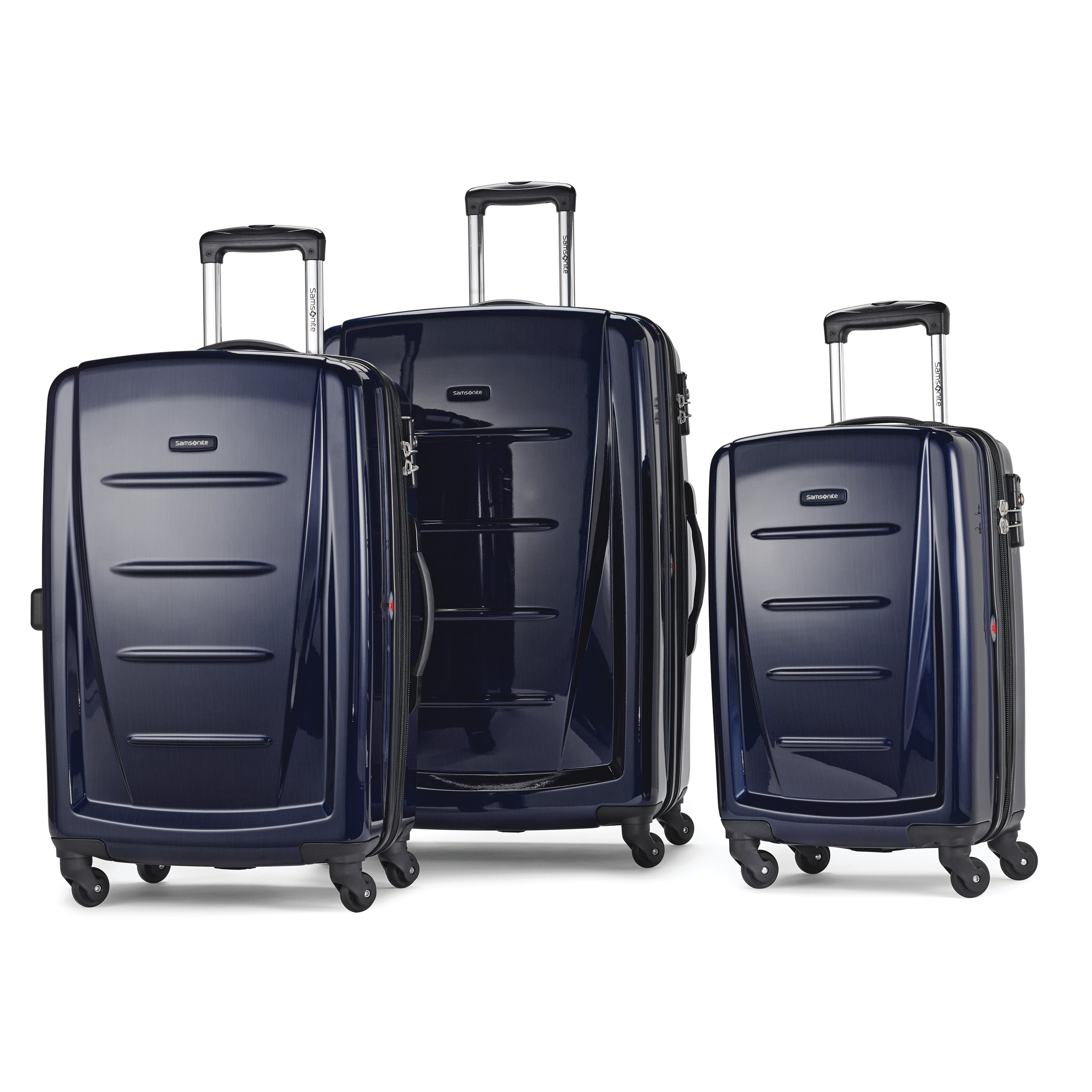 Nonstop New York 3 Piece Set (20 24 28) 4-Wheel Luggage Set + 2 Packing Cubes Black