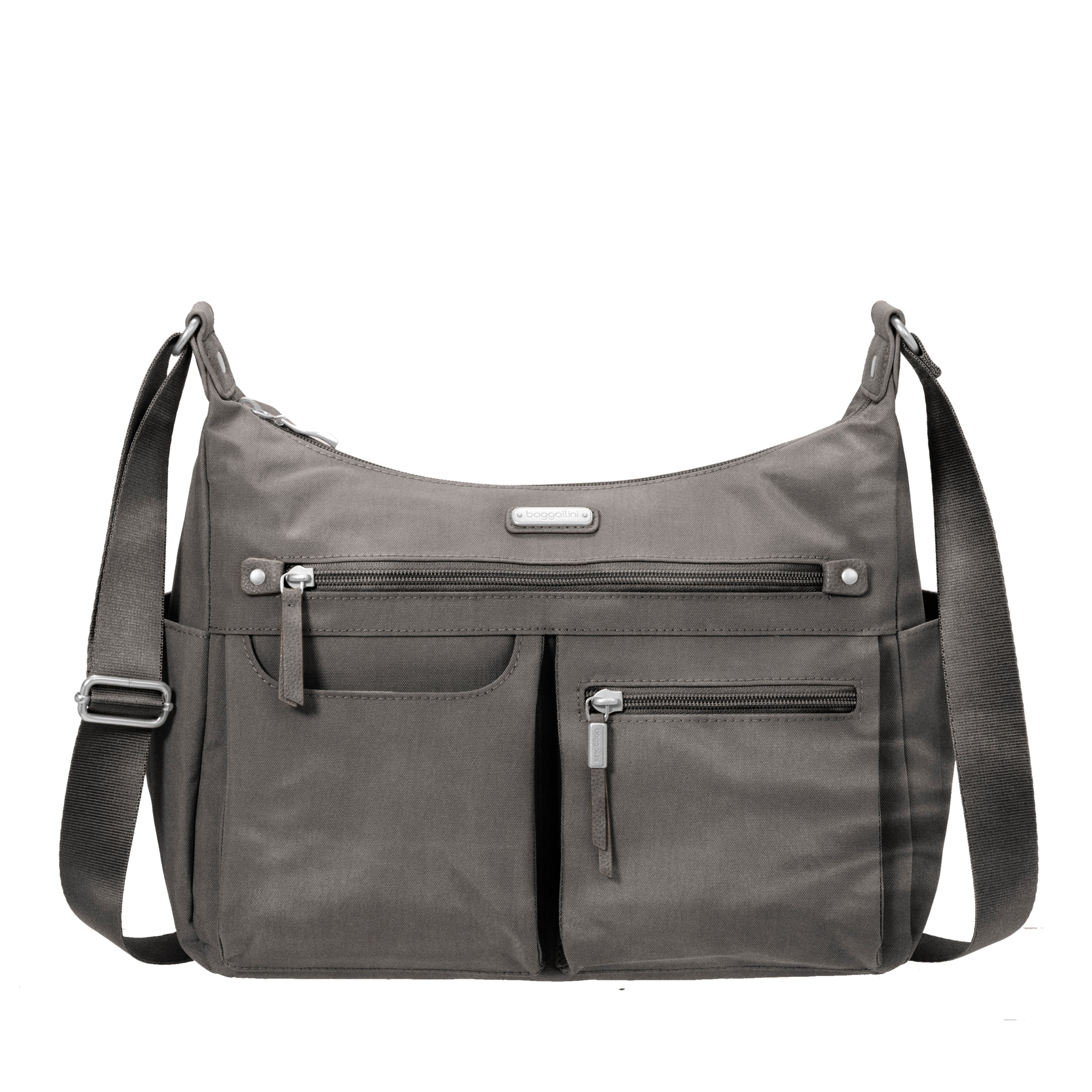 Baggallini Anywhere Large Hobo with RFID Phone Wristlet Sterling Shimmer