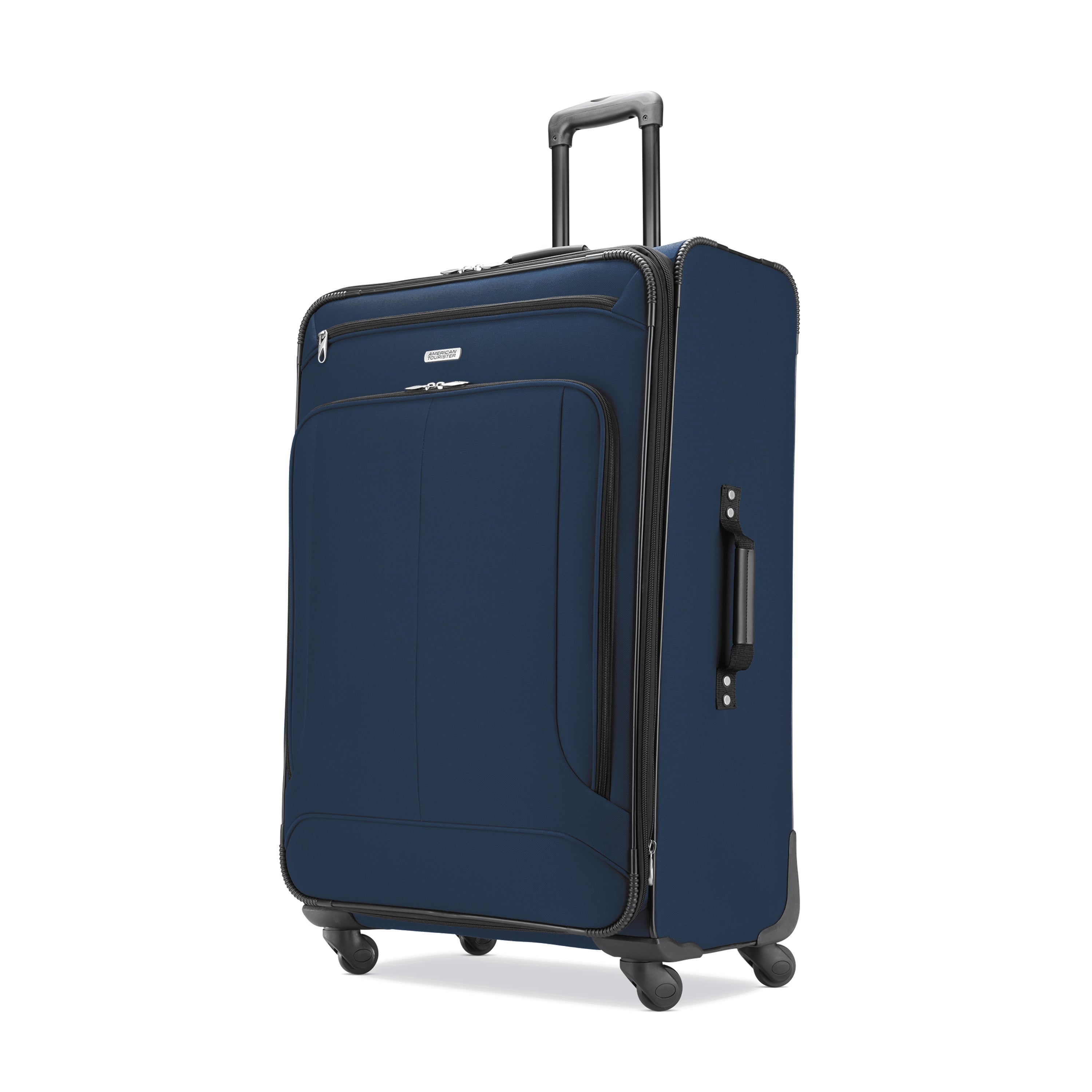 American Tourister Pop Max Softside Luggage with Spinner Wheels, Navy, 3-Piece Set (21/25/29)