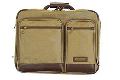 Khaki With Brown Leather Accents