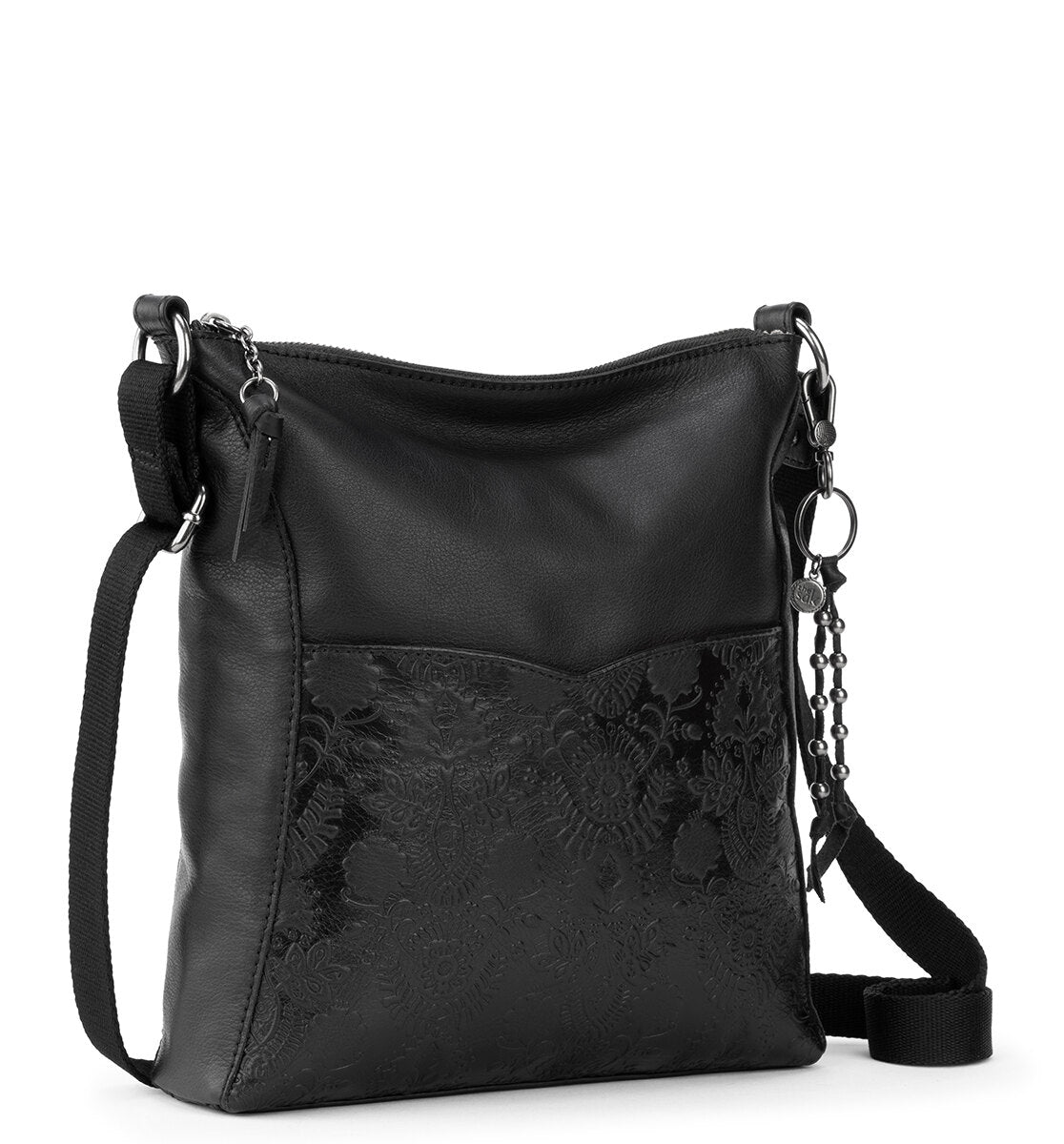 Black Floral Embossed