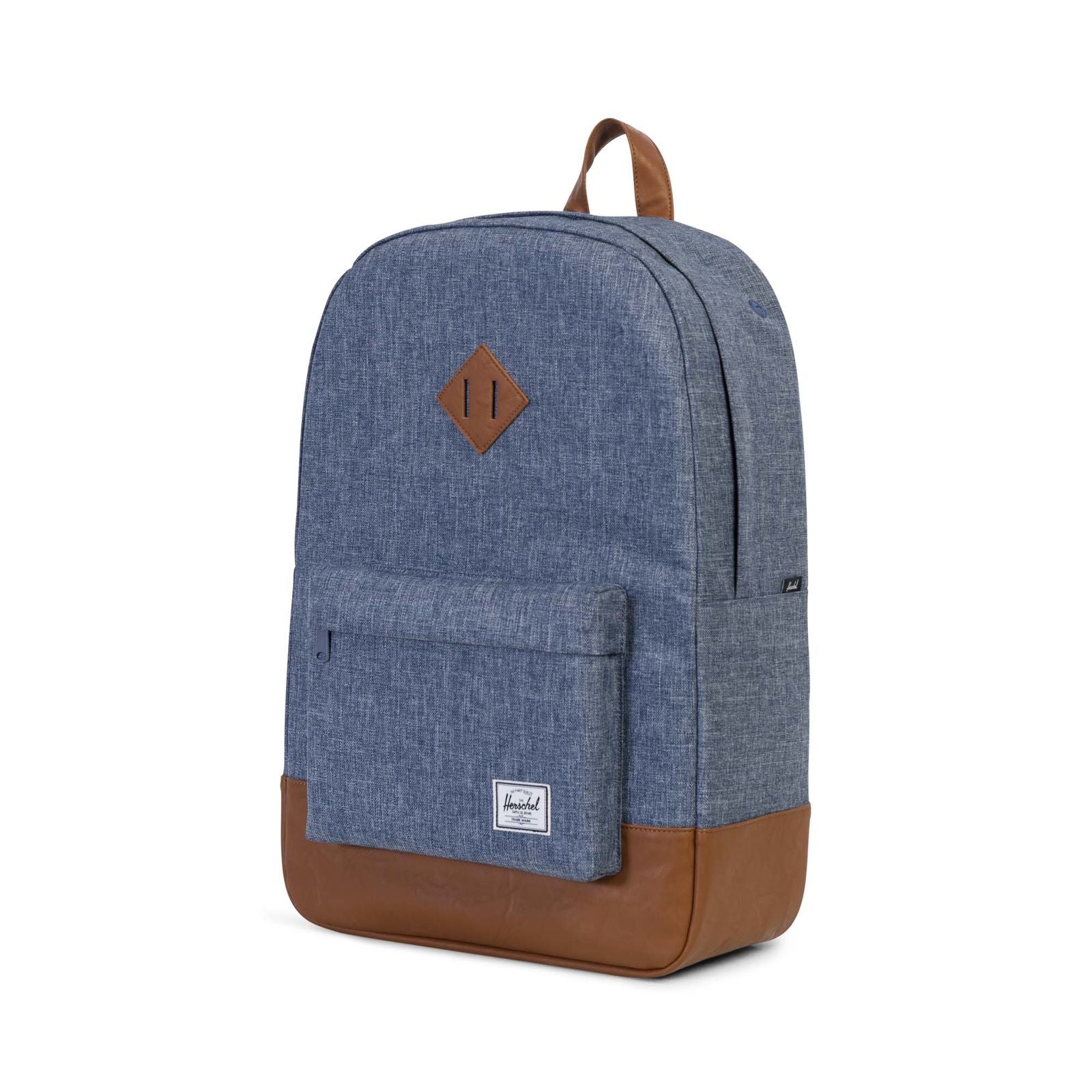 Dark Chambray Crosshatch/Tan Synthetic Leather