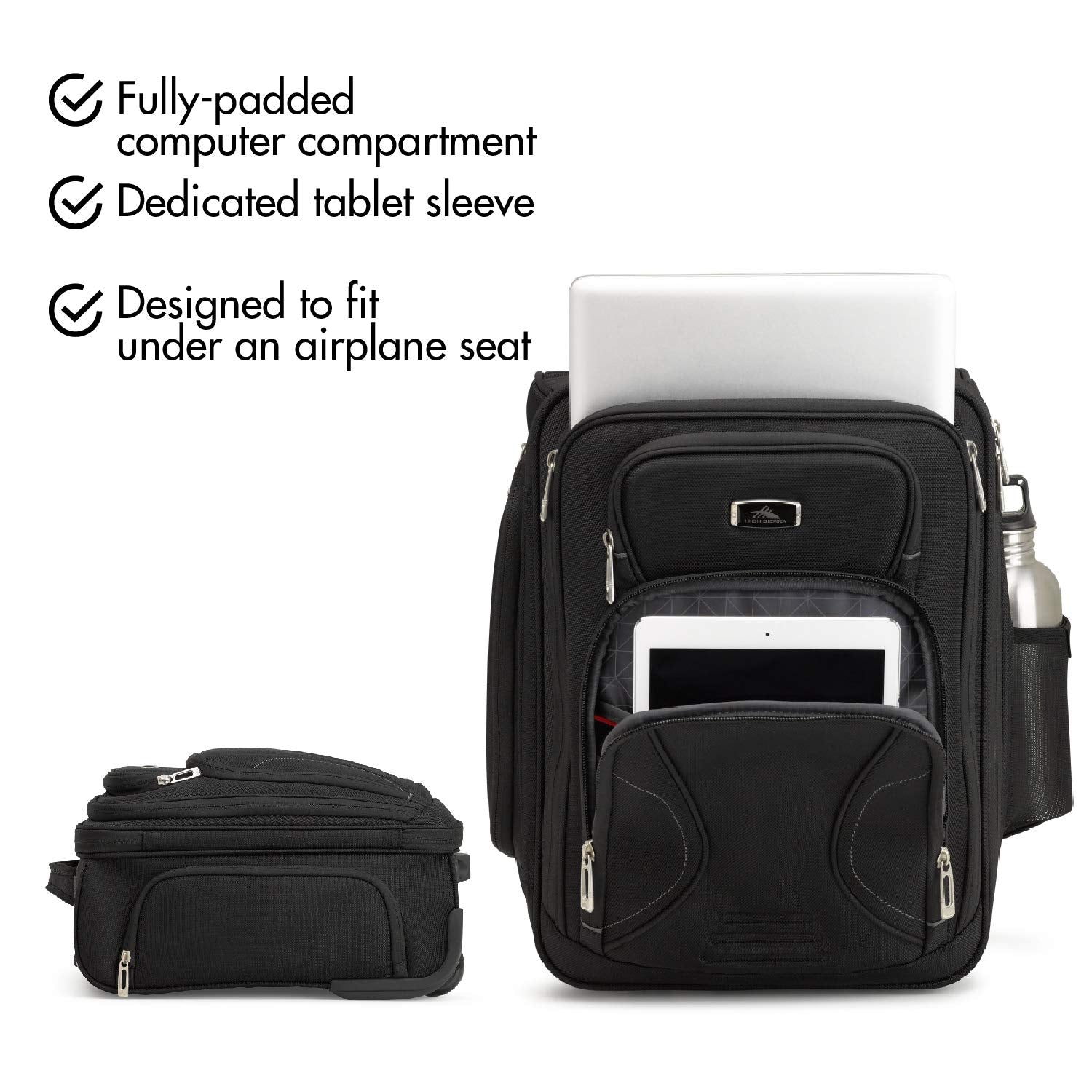 high sierra wheeled underseat suitcase carry-on travel tote bag gray High Sierra Endeavor Wheeled Underseat Carry-On – Luggage Online