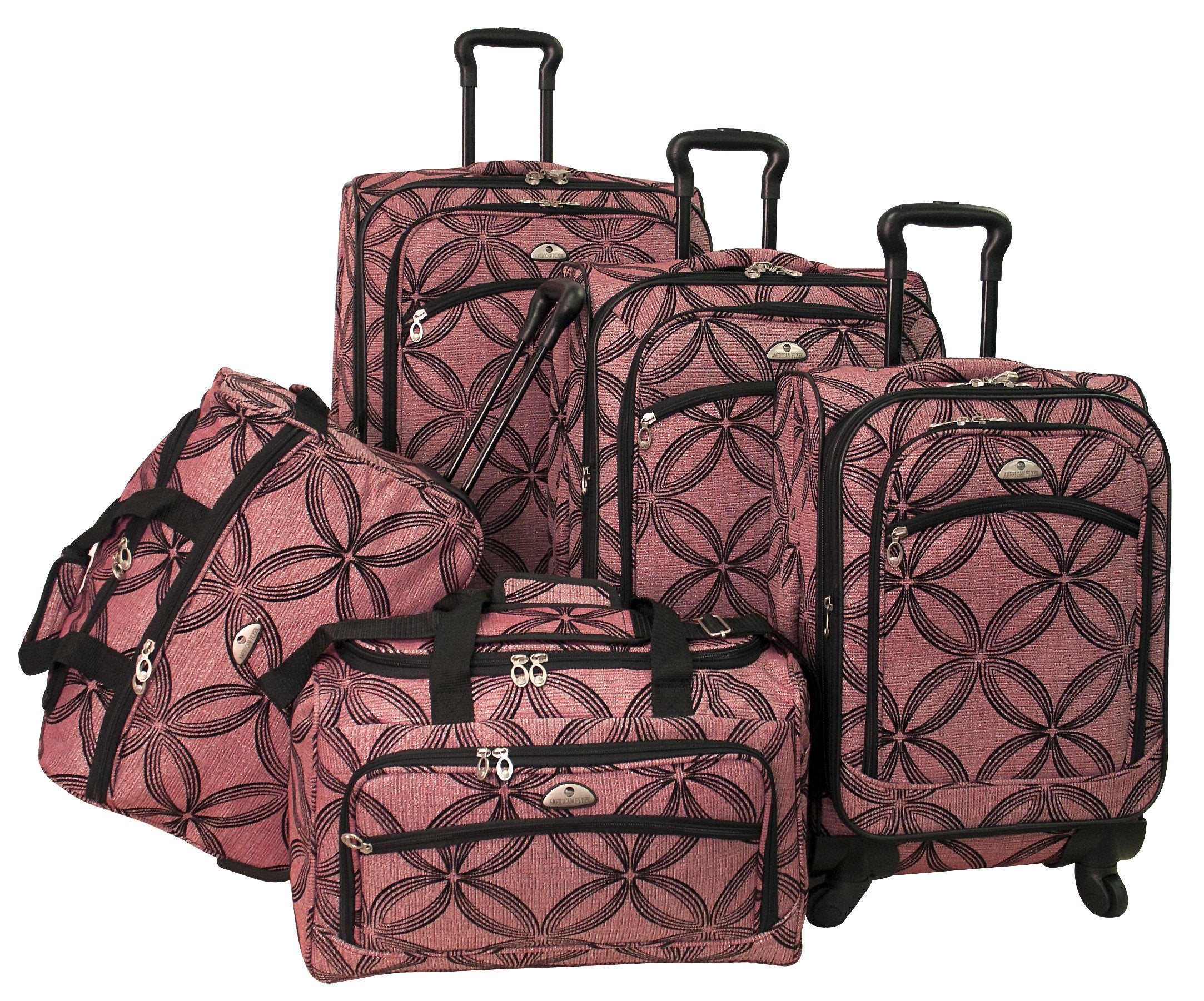 American Flyer Silver Clover 5 Piece Set 4-Wheel Luggage Sets