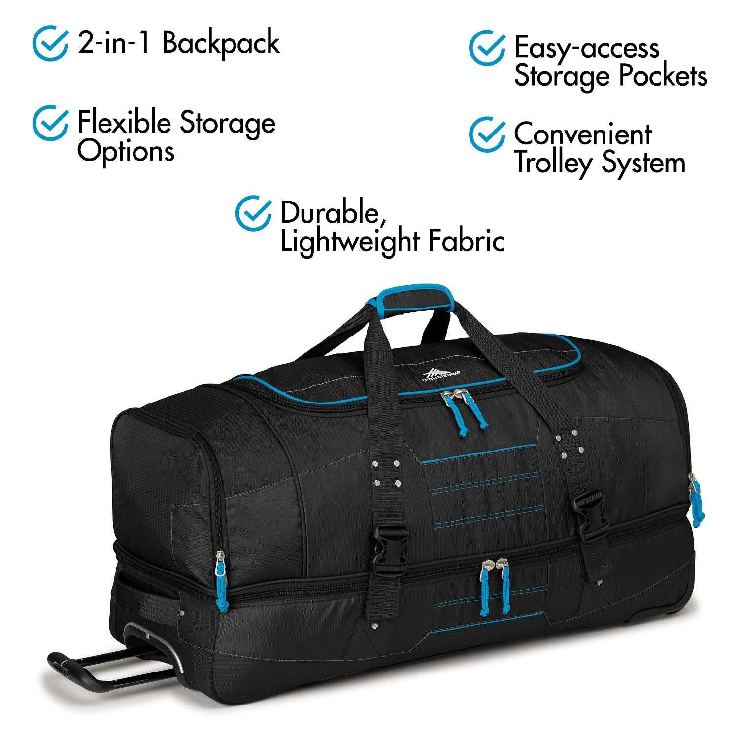 High Sierra Ultimate Access 2.0 Drop Bottom 26 2 Wheel Wheeled Duffel Luggage Online