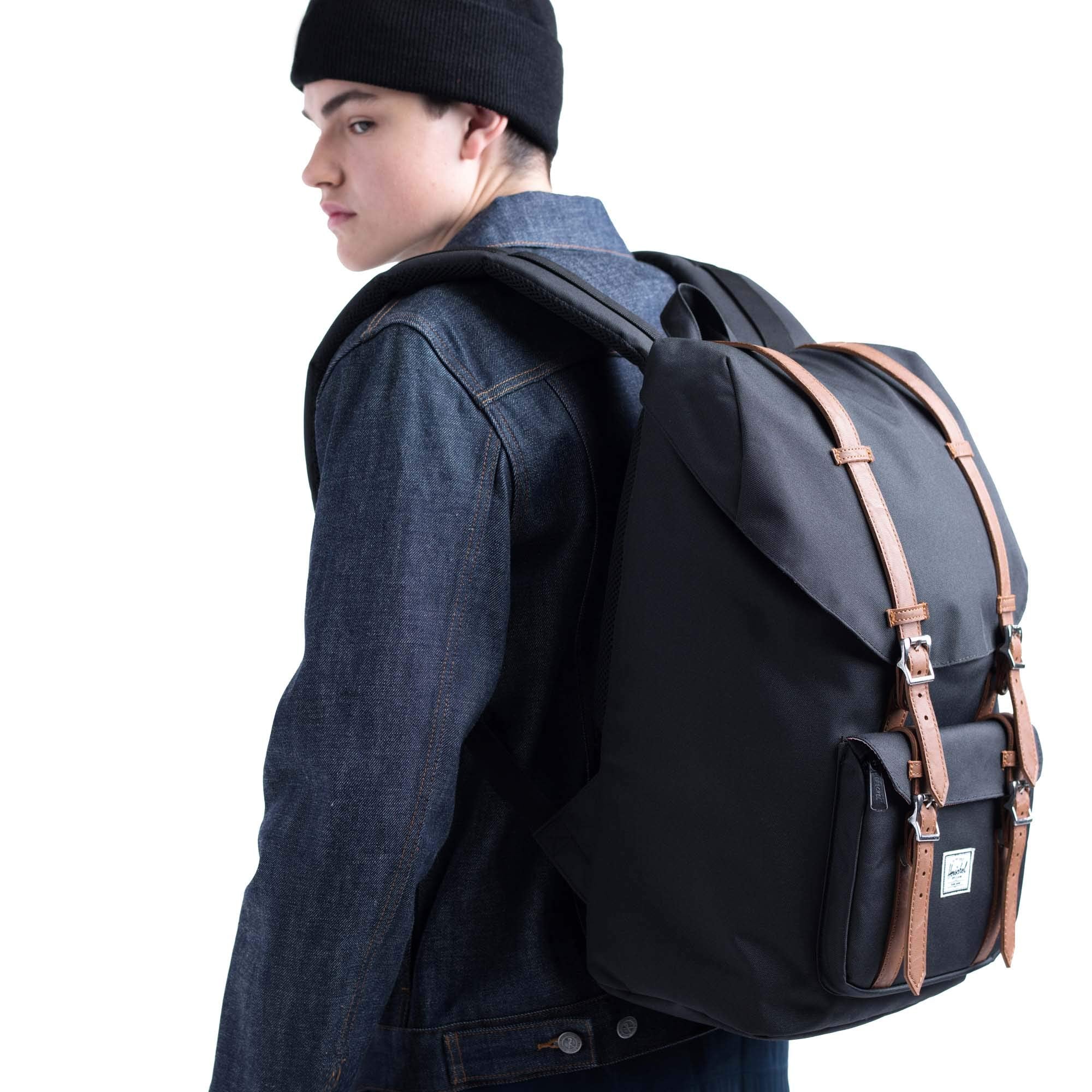 Black/Tan Synthetic Leather