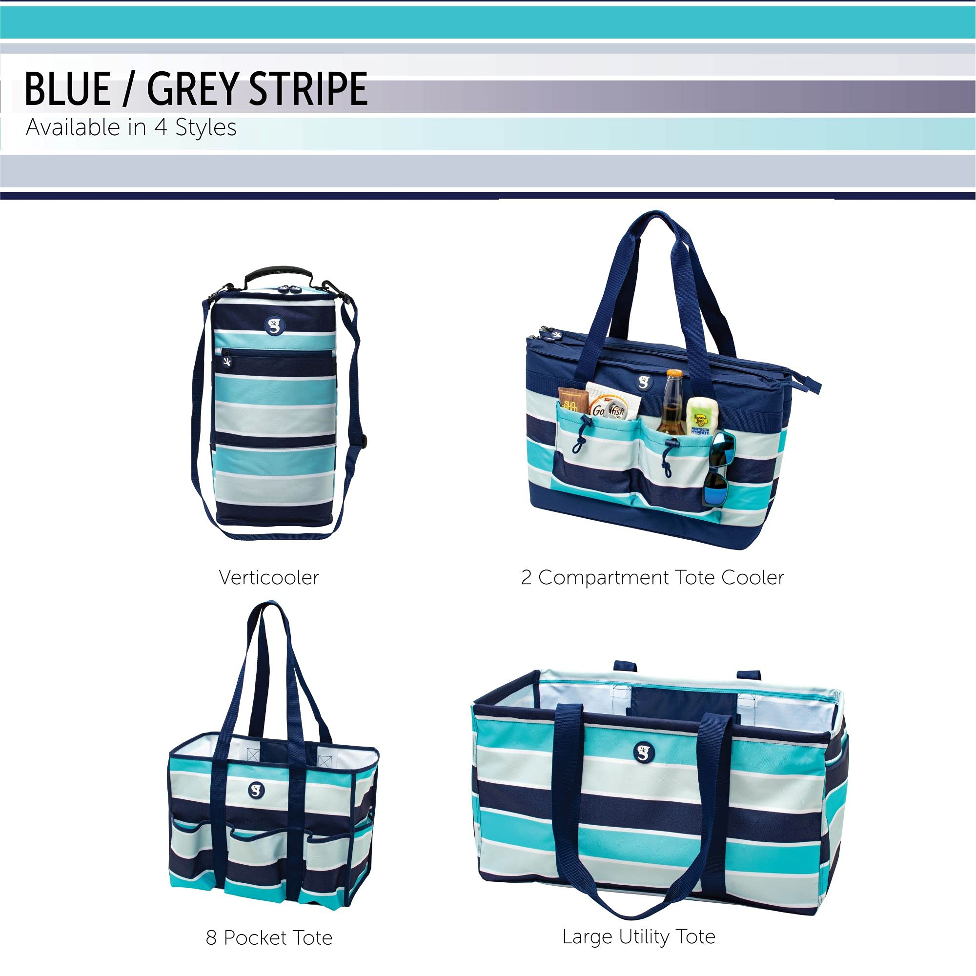 Blue/Grey Wide Stripe