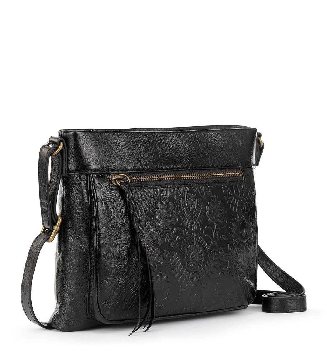 Black Floral Embossed