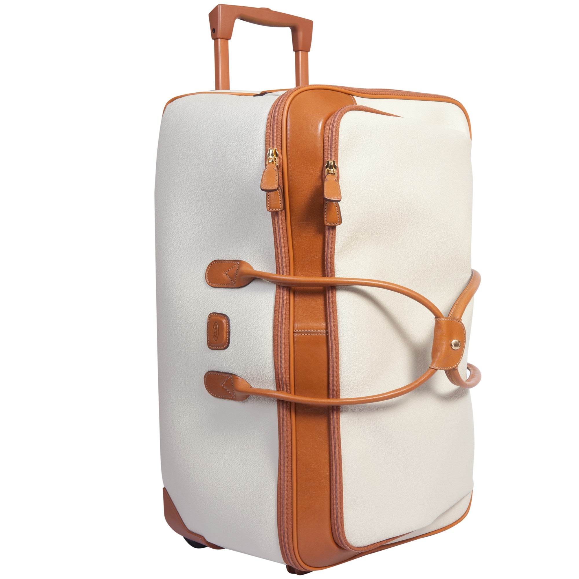 White and brown deals leather luggage