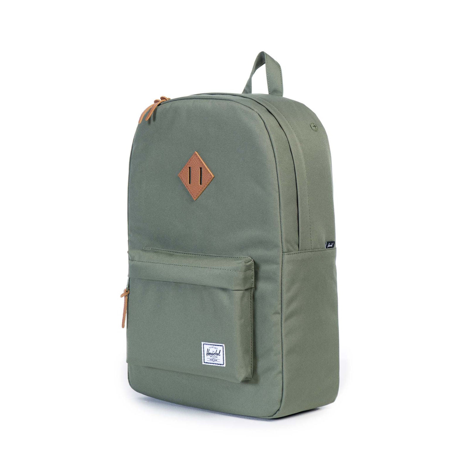 Deep Lichen Green/Tan Pebbled Leather