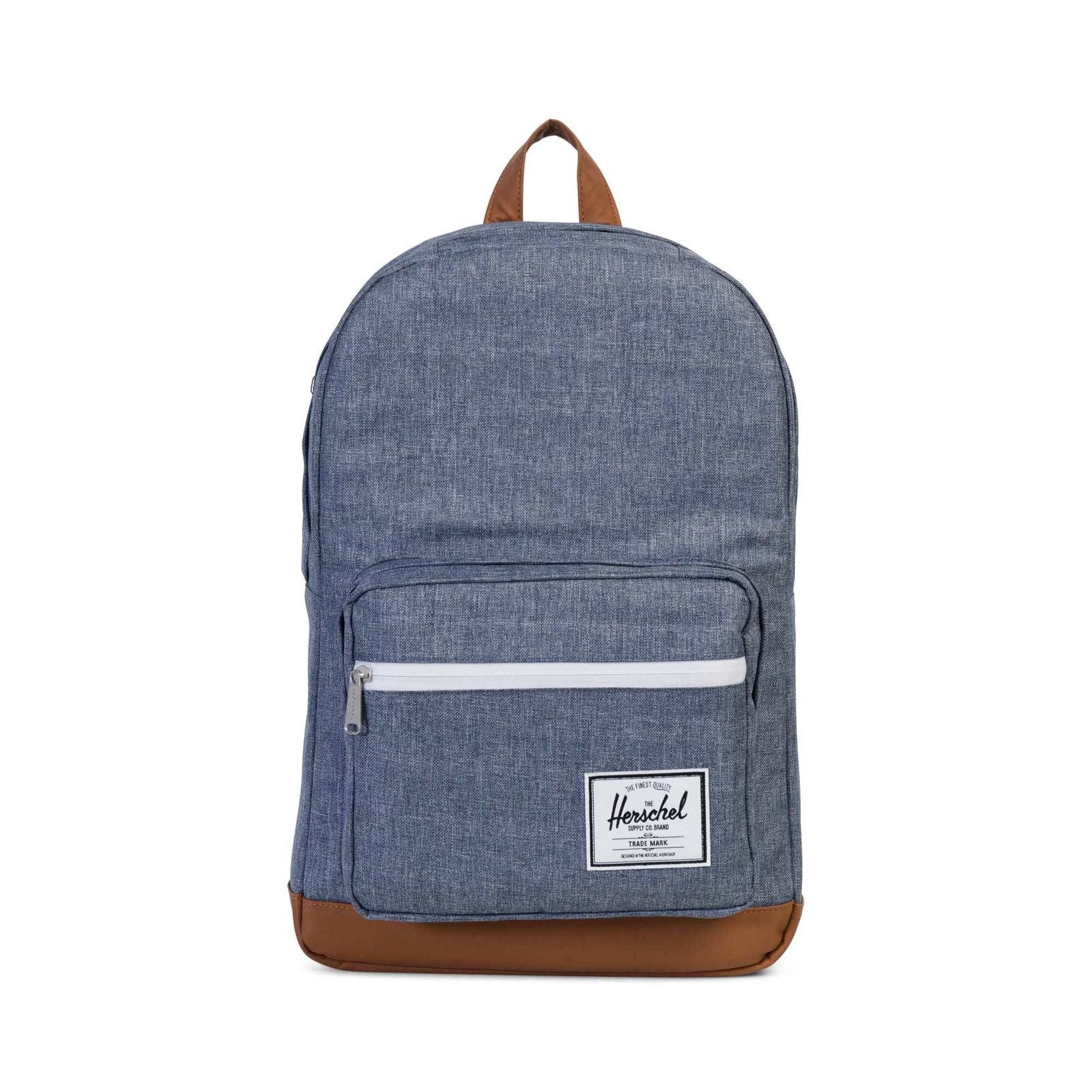 Dark Chambray Crosshatch/Tan Synthetic Leather
