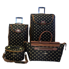 American Flyer Fleur de lis 4 Piece Set 4 Wheel Luggage Sets Luggage Online