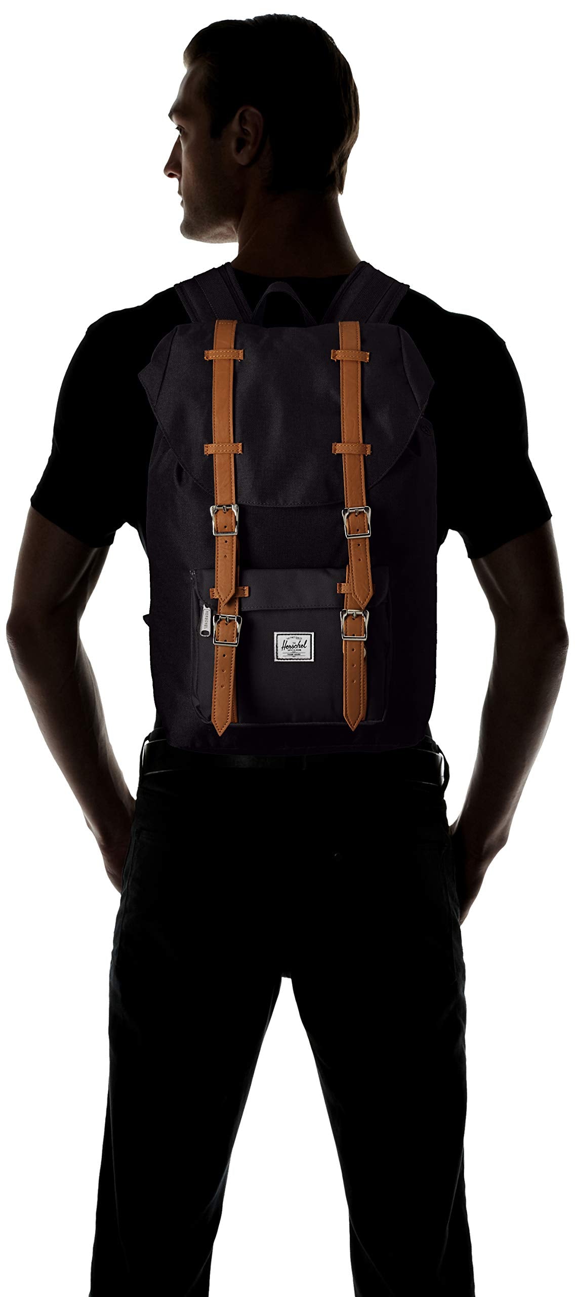 Black/Tan Synthetic Leather