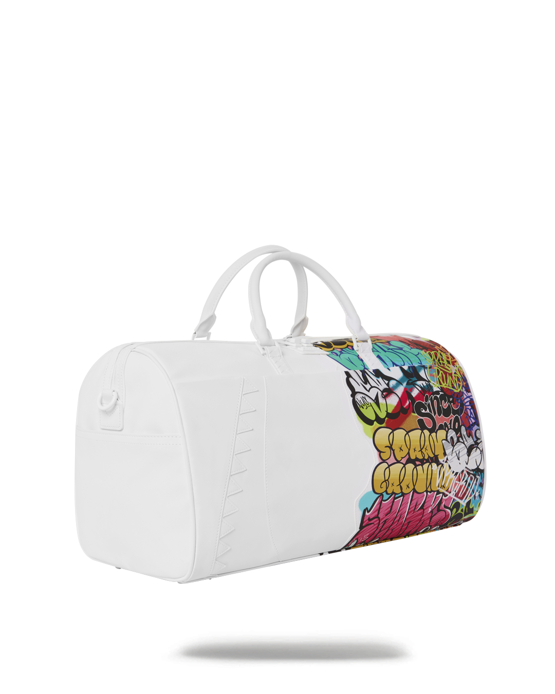 SPRAYGROUND SHARK IN PARIS WHITE DUFFLE TRAVEL BAG $ MONOGRAM WEEKEND TOP  HANDLE