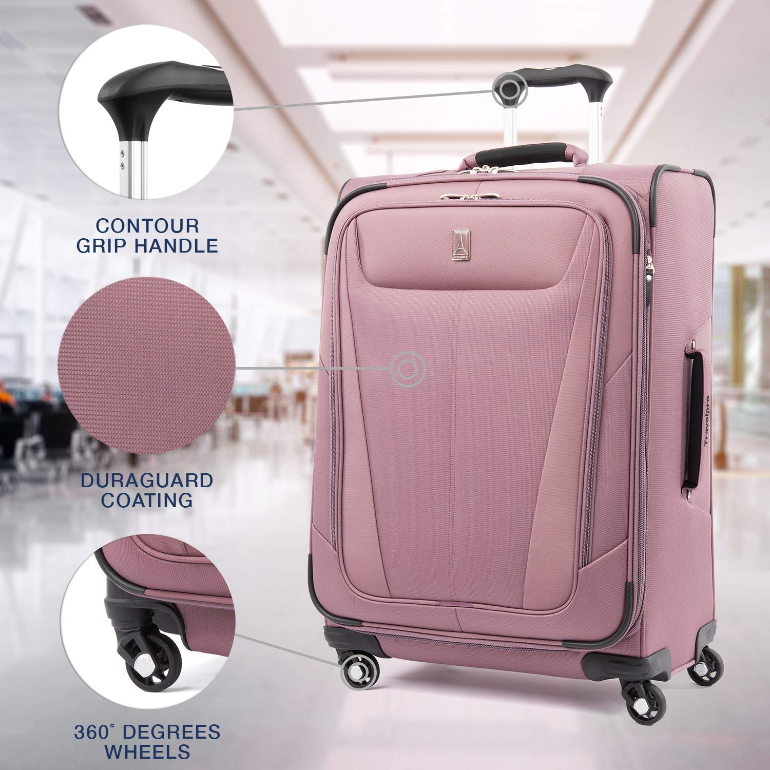 Travelpro Maxlite 5 Checked-Medium 25-Inch 4-Wheel Softside Luggage ...