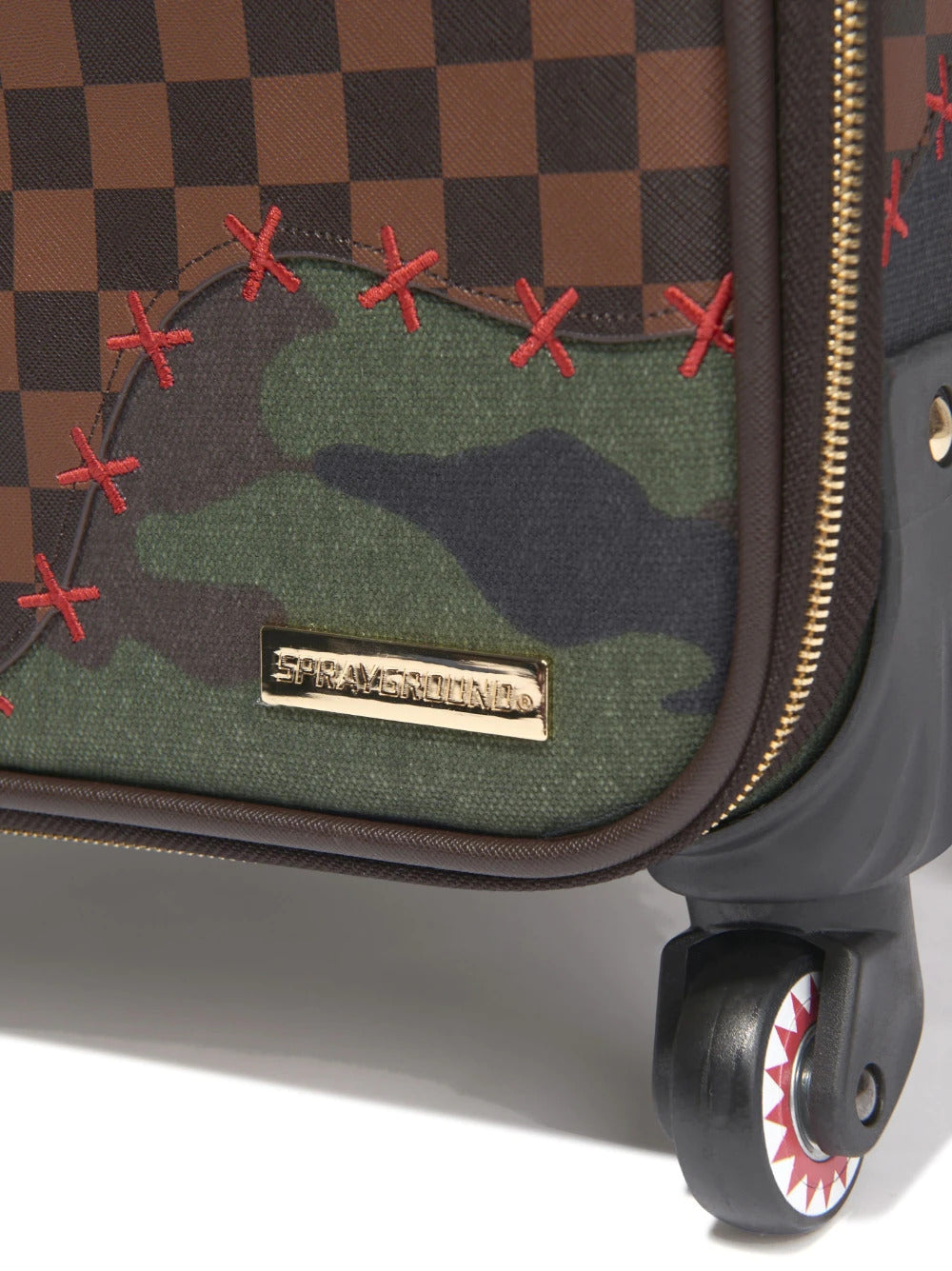 Sprayground Logo Shark Check Duffle Bag