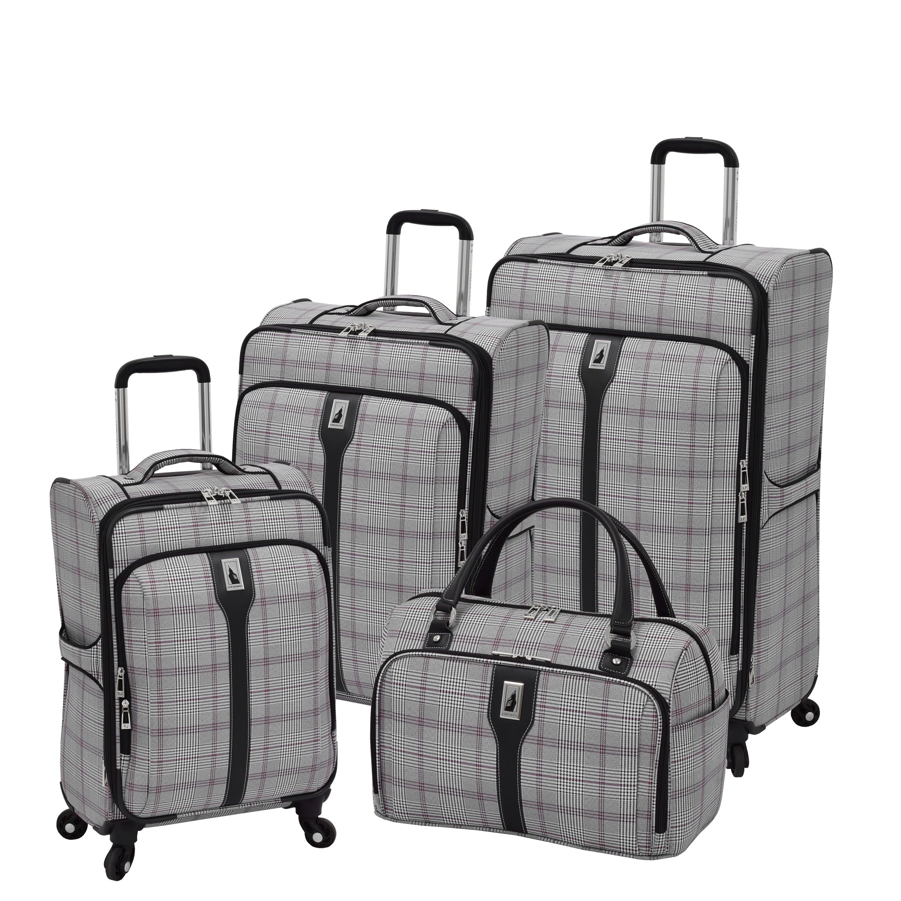 Grey/Burgundy Glen Plaid
